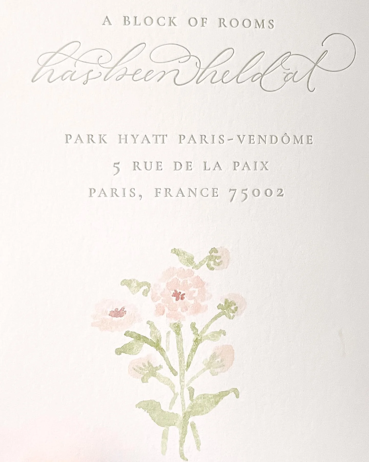 Hand painted florals for each itinerary booklet 🌸

#weddinginvitations #custominvitations #customweddinginvitations #watercolor #watercolorinvitation #watercolorwedding #watercolorweddinginvitation #pariswedding #ritzparis