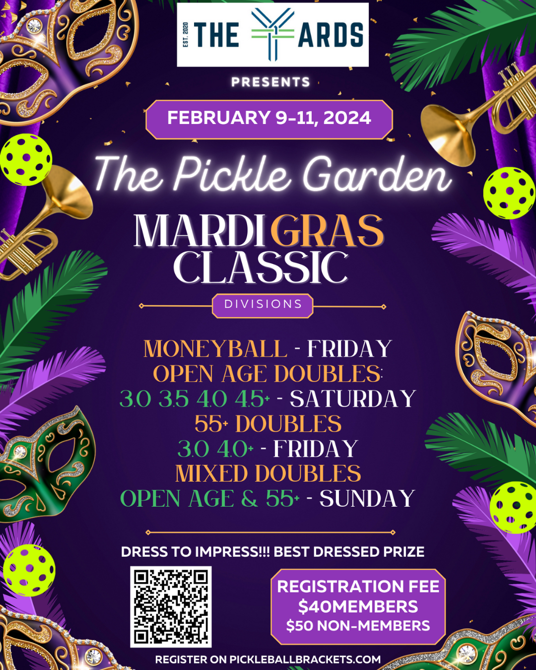 Mardi Gras Classic Tournament (PICKLEBALL) — The Yards