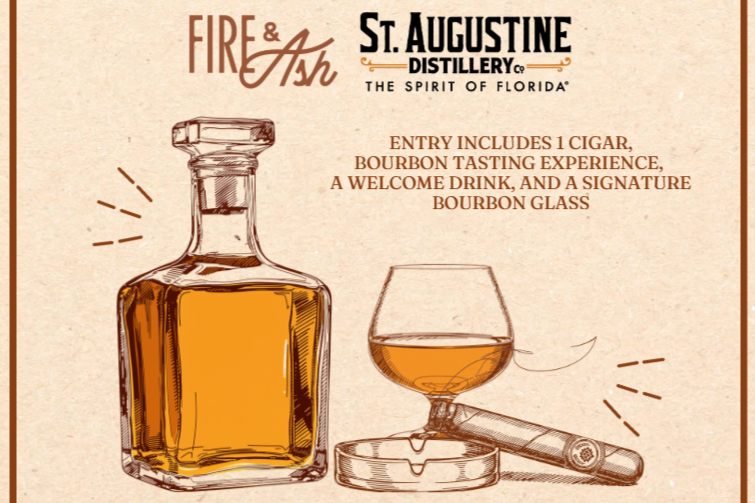 Cigars Under the Stars: Bourbon Tasting & Cigar Experience with St. Augustine Distillery and Fire & Ash