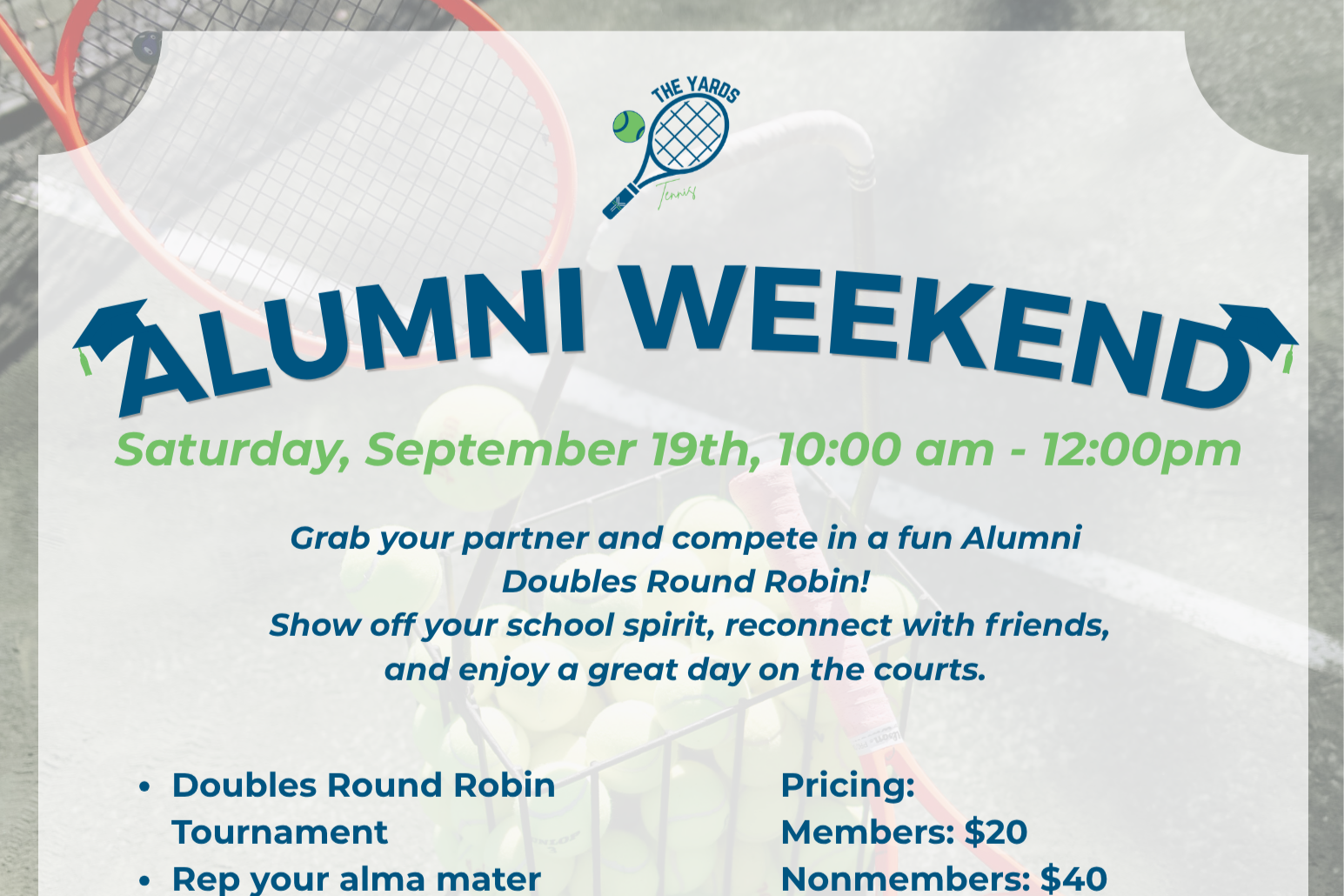 Tennis Alumni Weekend  Social