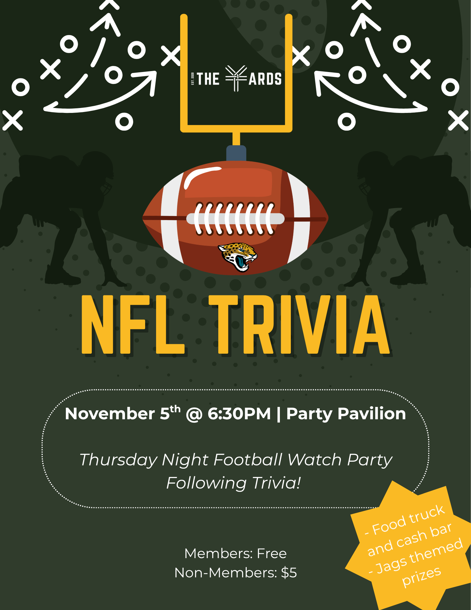 NFL Trivia and Thurs. Night Football Watch Party