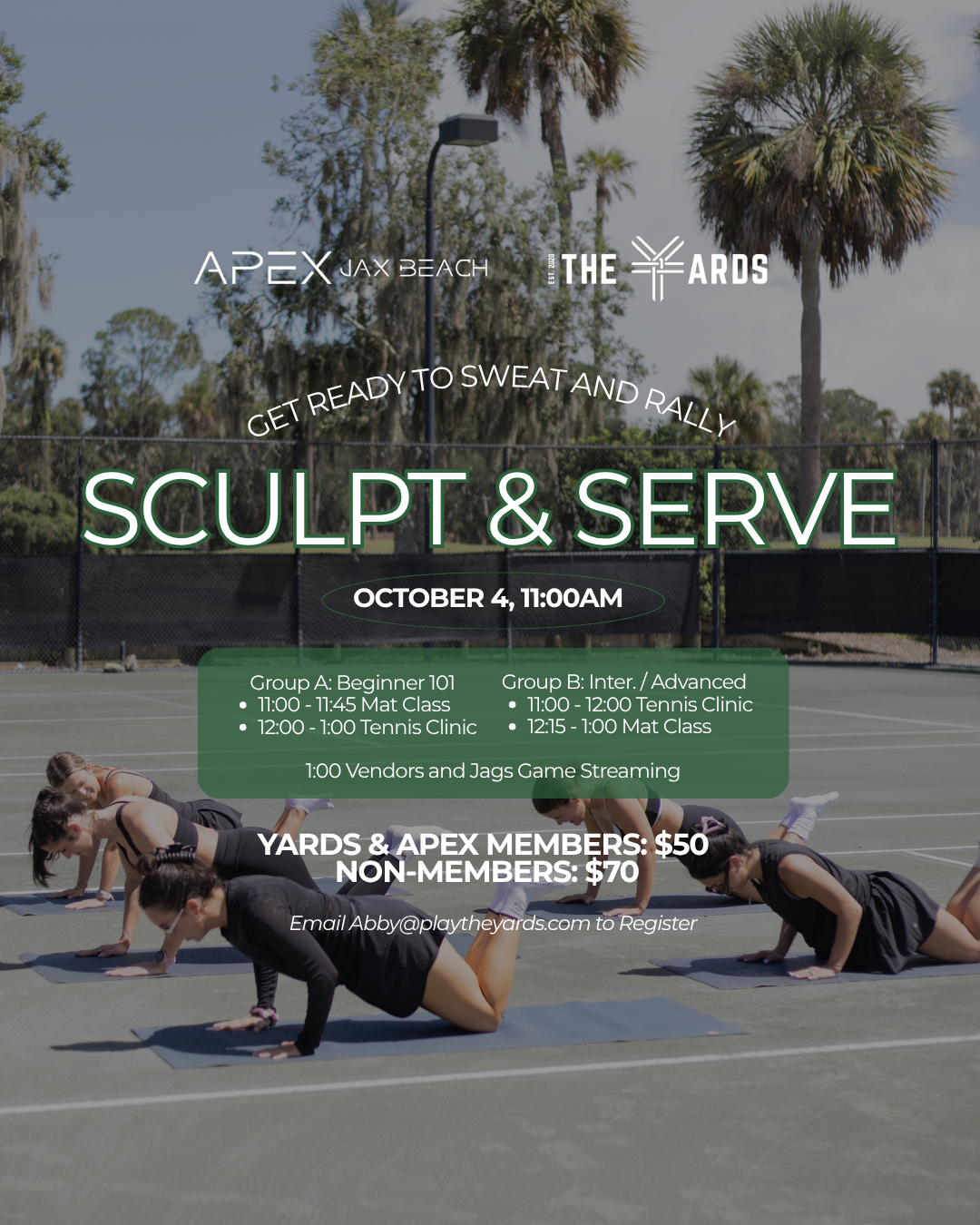 Sculpt and Serve - Mat Pilates / Tennis Clinic Event