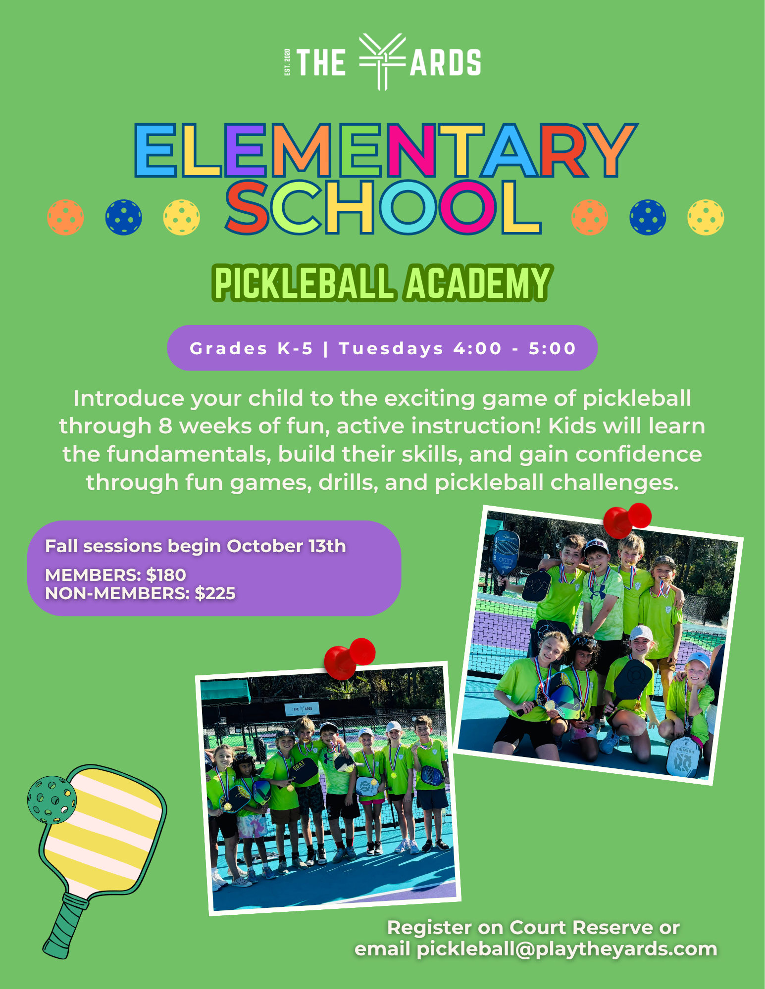 Elementary School Pickleball Academy