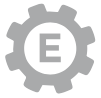 letter E in a gear to depict the Working Genius of Enablement