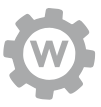 letter W in a gear to depict the working Genius of Wonder