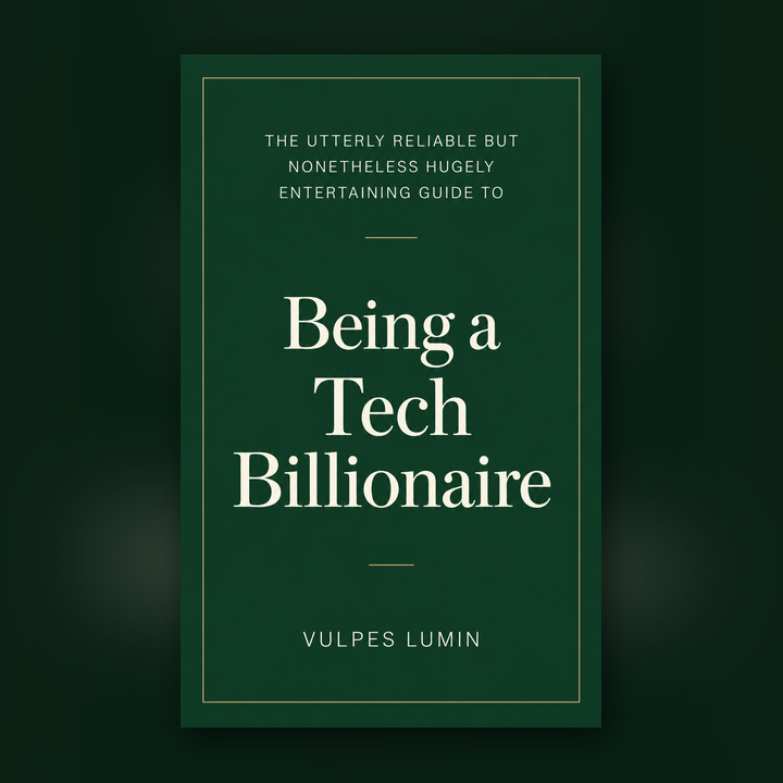 The Utterly Reliable But Nonetheless Hugely Entertaining Guide to Being a Tech Billionaire - Gumroad thumbnail 720x720.png