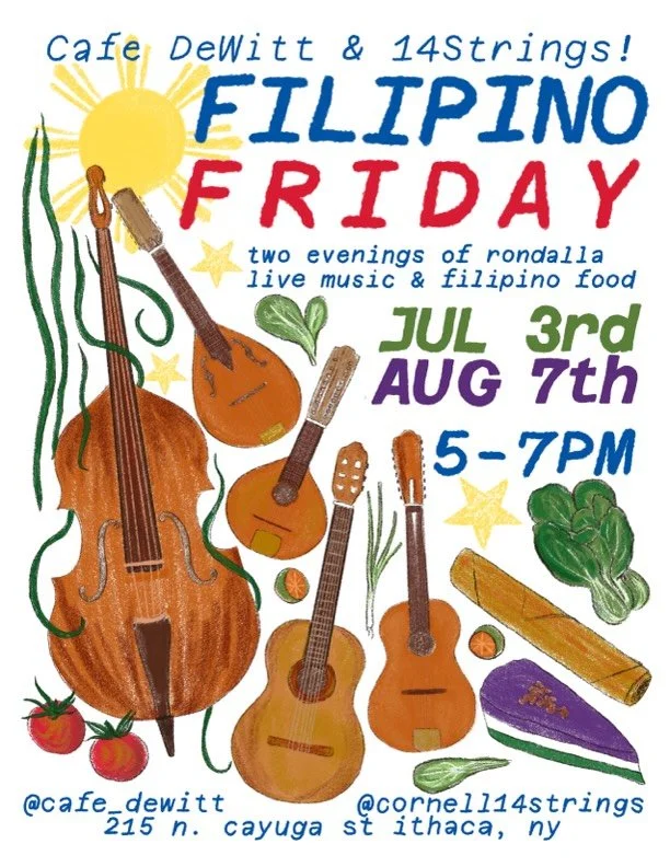 Really excited to share an update for future FILIPINO FRIDAYS &ndash; @cornell14strings will be performing LIVE at the cafe for our July and August first friday evenings!

Come join us for an evening of Filipino food and music, featuring a special di