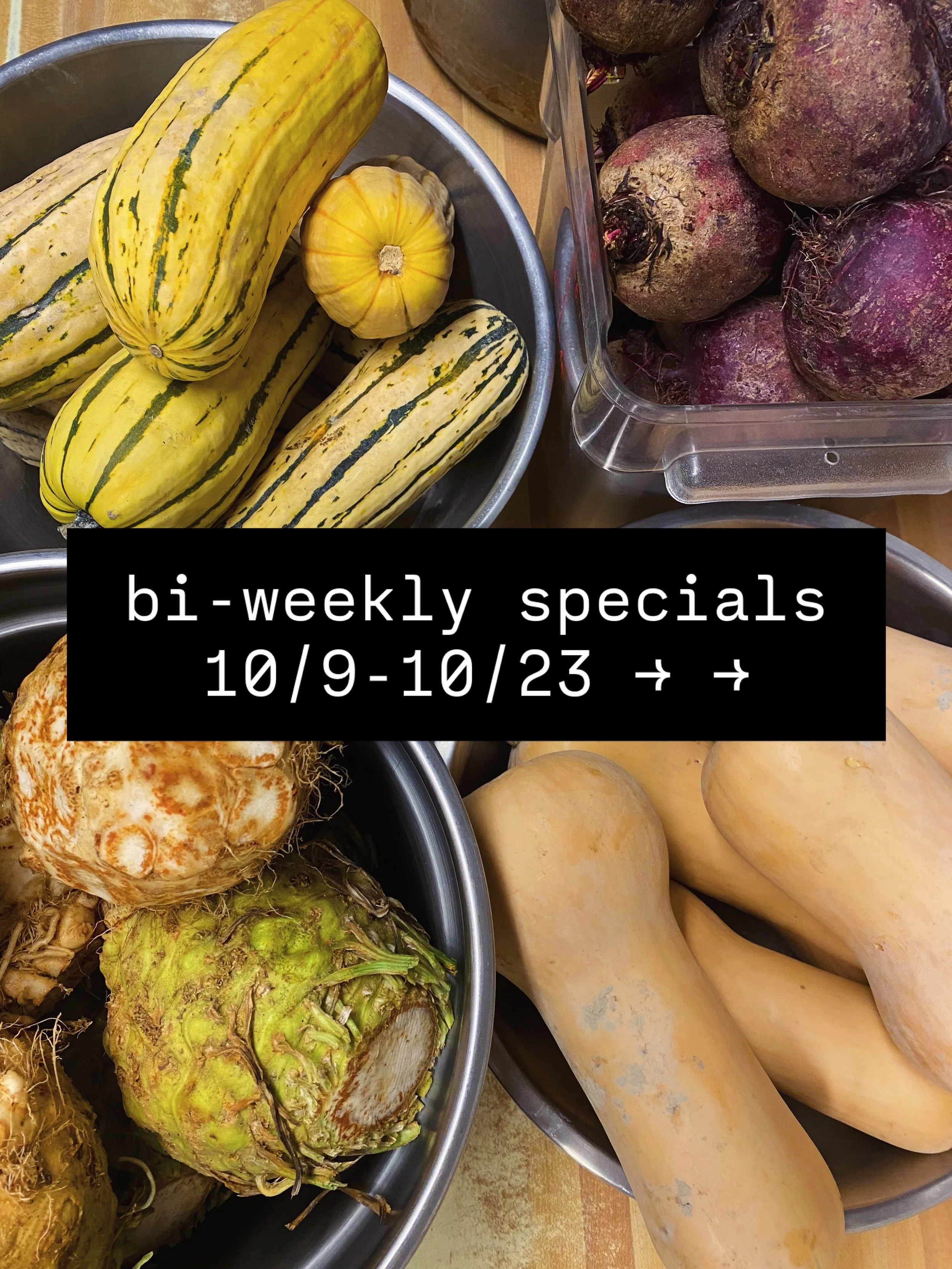 Lots of beautiful local root veg in this week&rsquo;s new seasonal veggie hash &ndash; squash, beets, and celeriac, plus caramelized onions! A staff favorite. Also, fennel-apple chutney makes a comeback for a delicious sandwich with a chickpea &amp; 