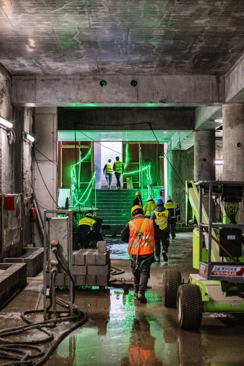 Werfbezoek nieuwe metro station Toots Thielemans.