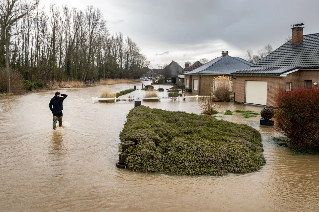 Overstromingen in de Denderstreek.