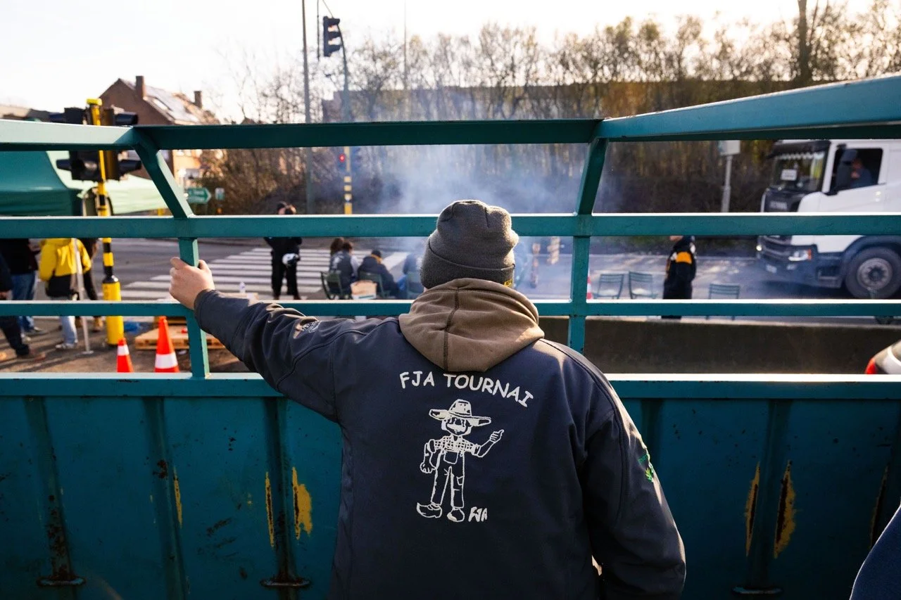 Boerenprotest in Halle.