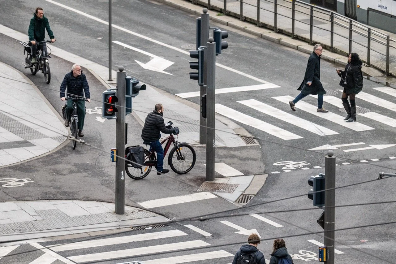 Voetgangers vs fietsers.