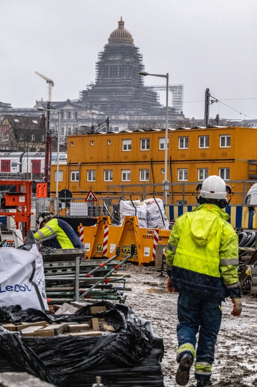 Werfbezoek nieuwe metro station Toots Thielemans.