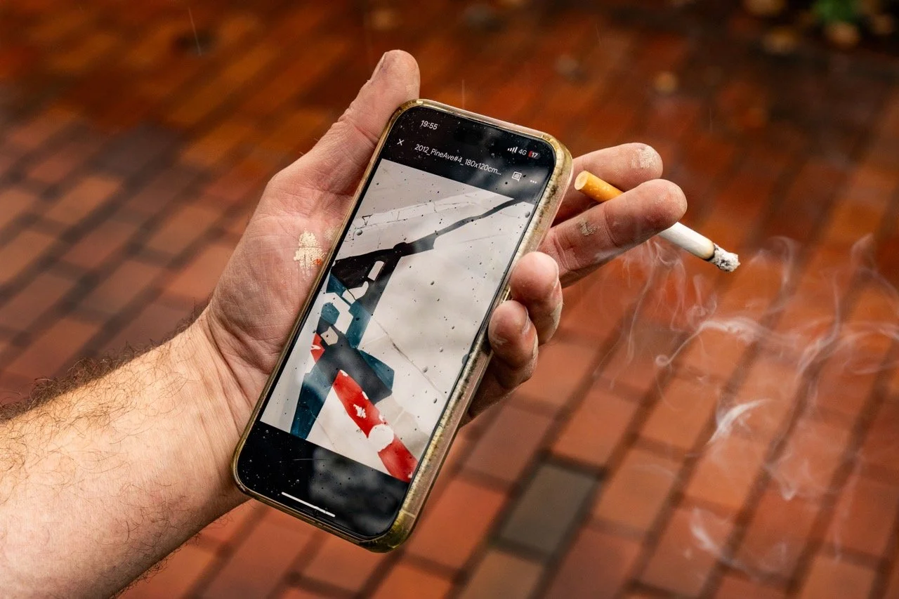 Muurschildering Matthias Schoenaerts en Koen van den Broek.