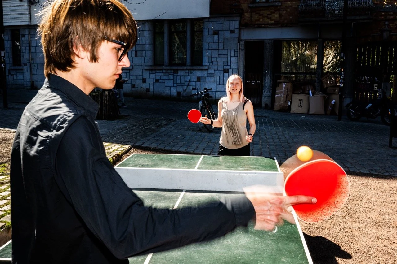 Pingpong in Brussel.