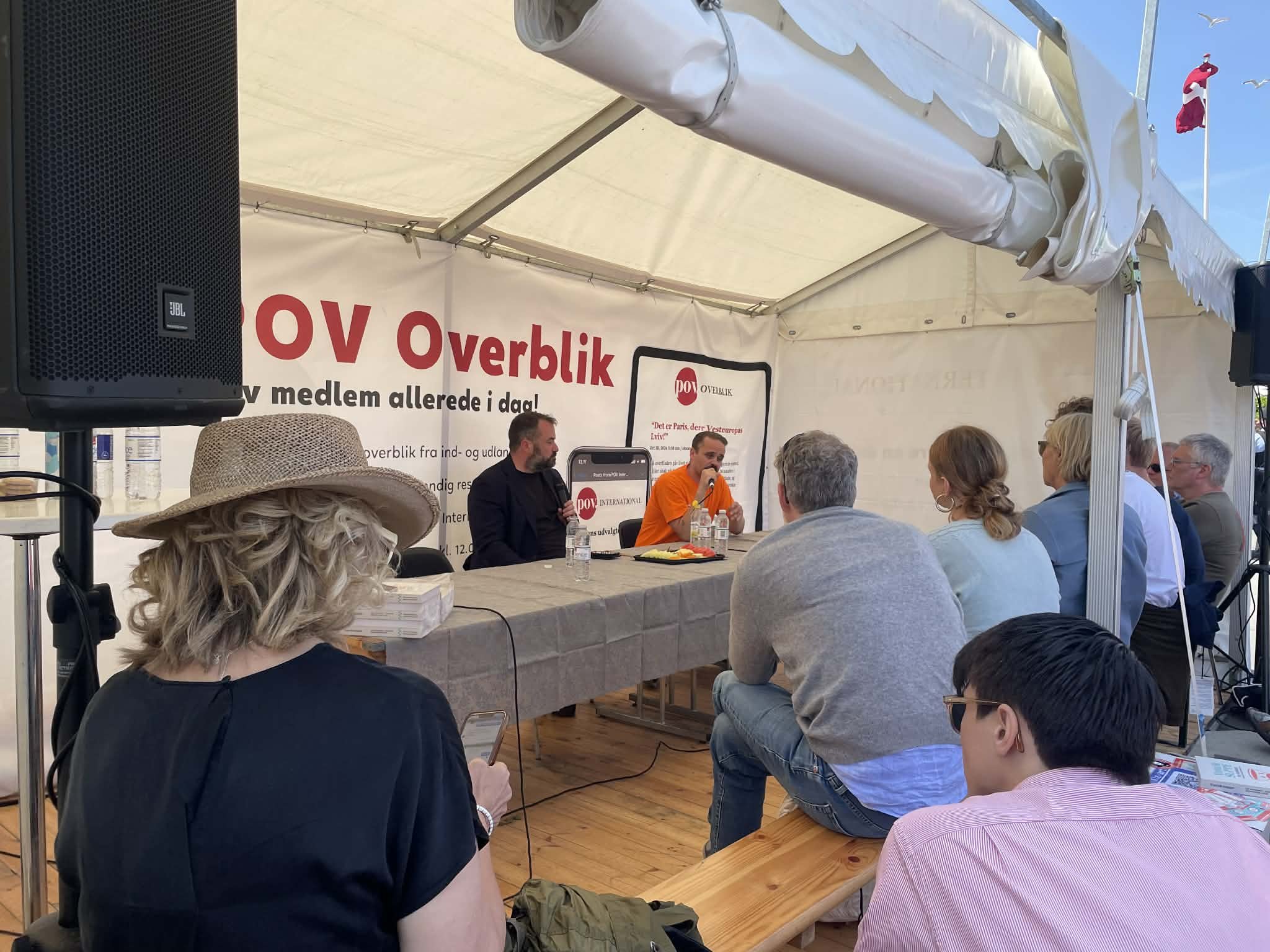 Debat og Q/A på Folkemødet i POV's telt.