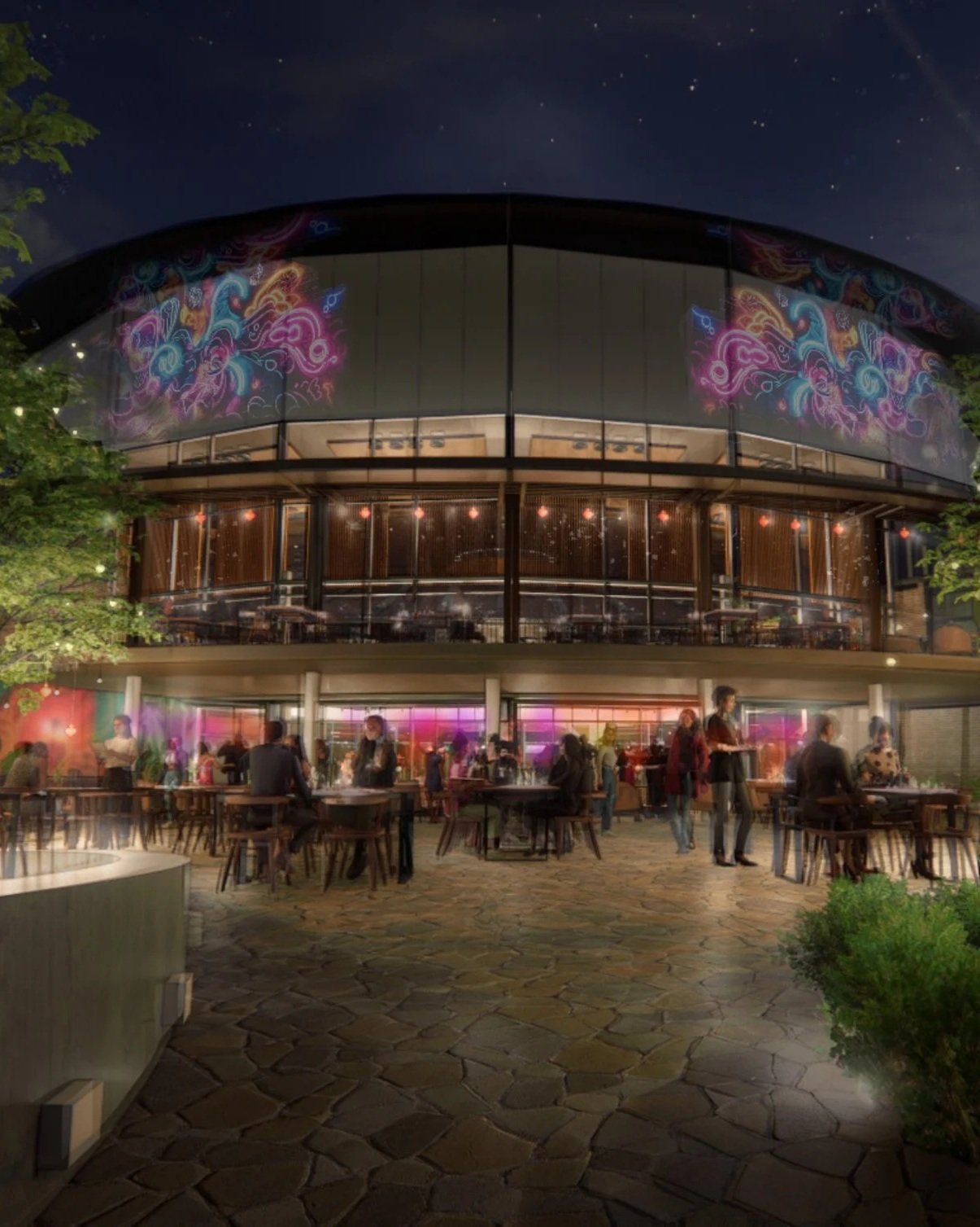 La Villita food hall design rendering in San Antonio Texas