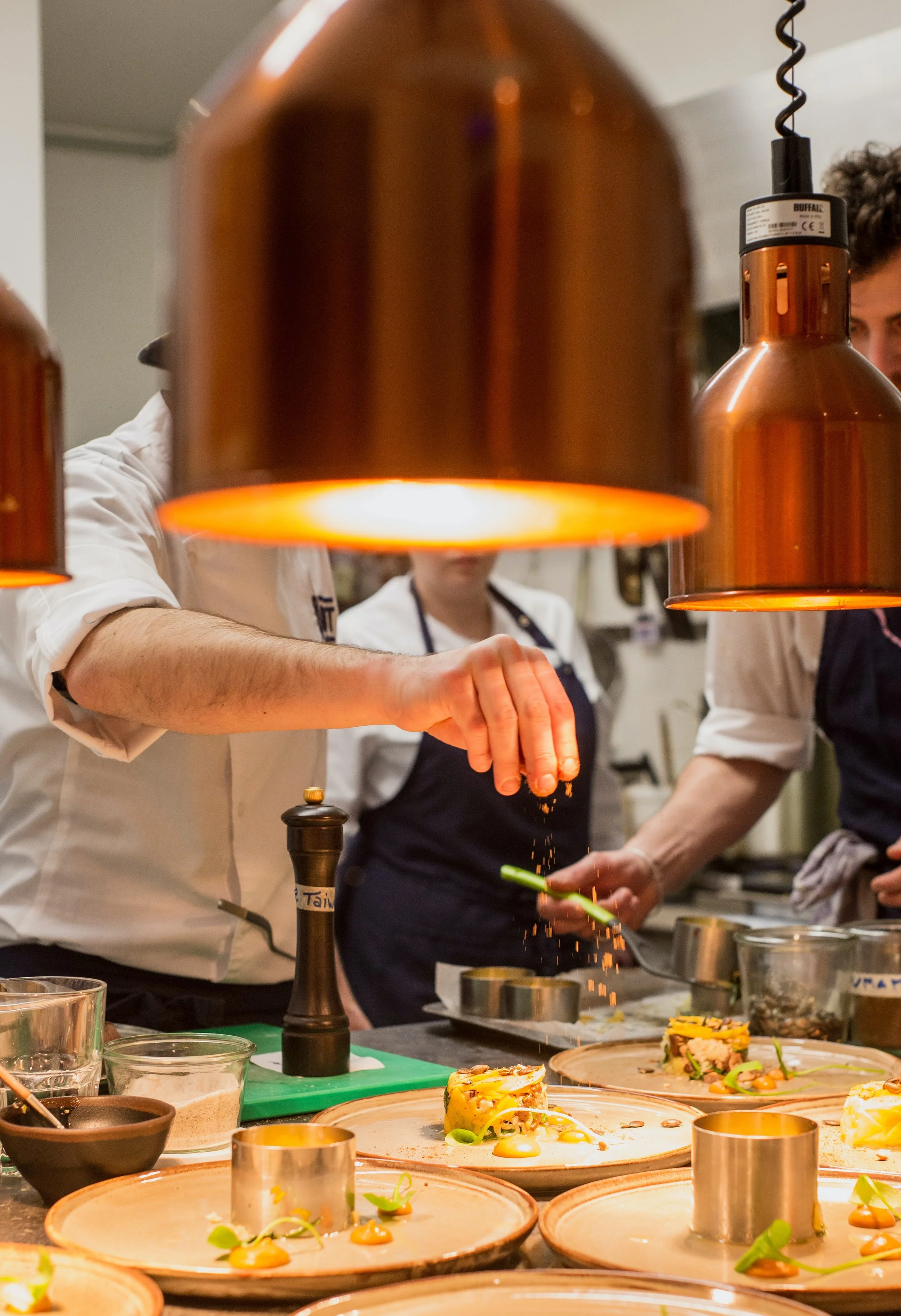 A-list chef preparing food at premium commercial dining venue