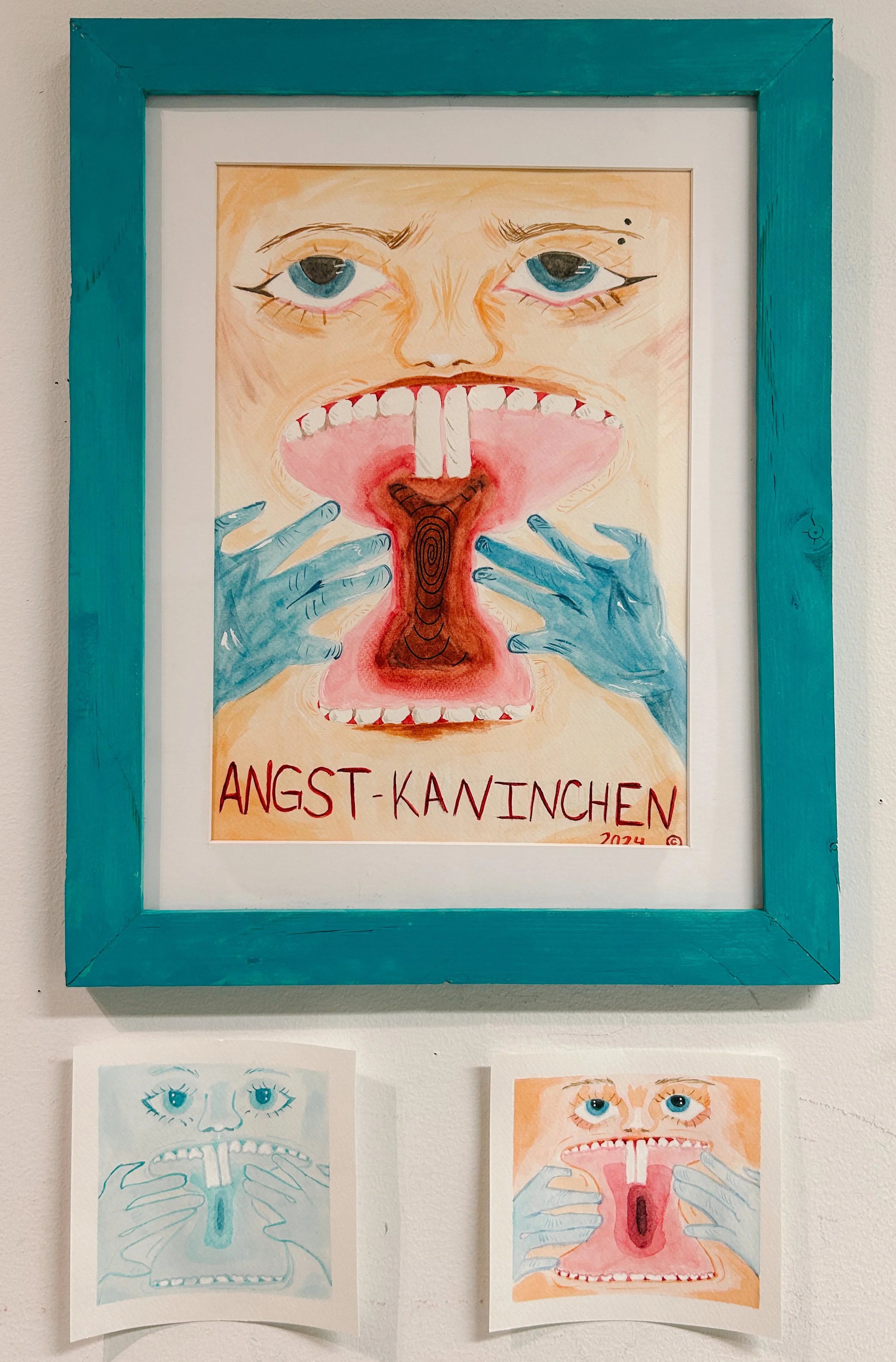 Personal Project with handmade frame and mat/ Thumbnail Paintings