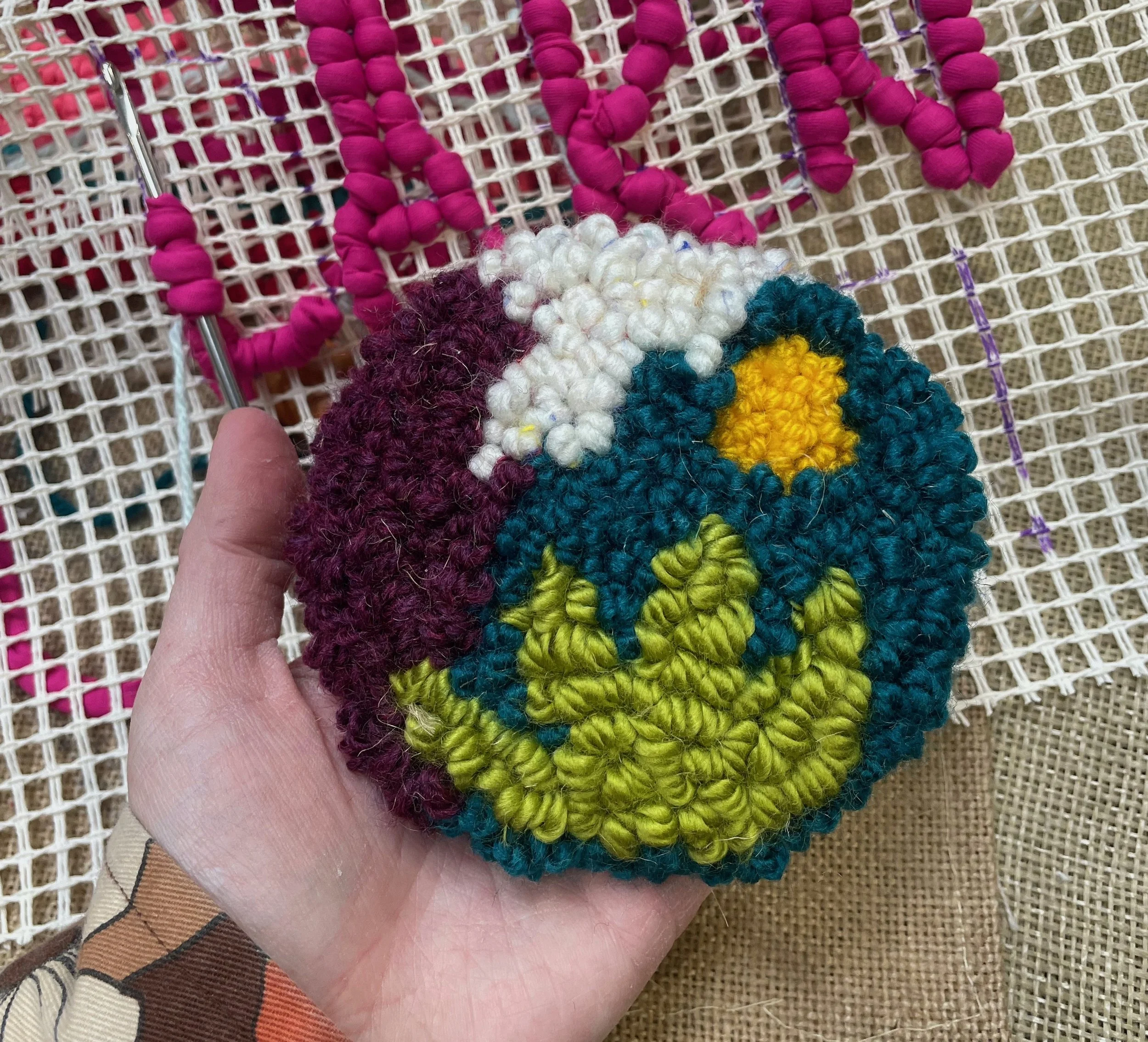 Punch Needle Mug Rugs, Creative Craft Show