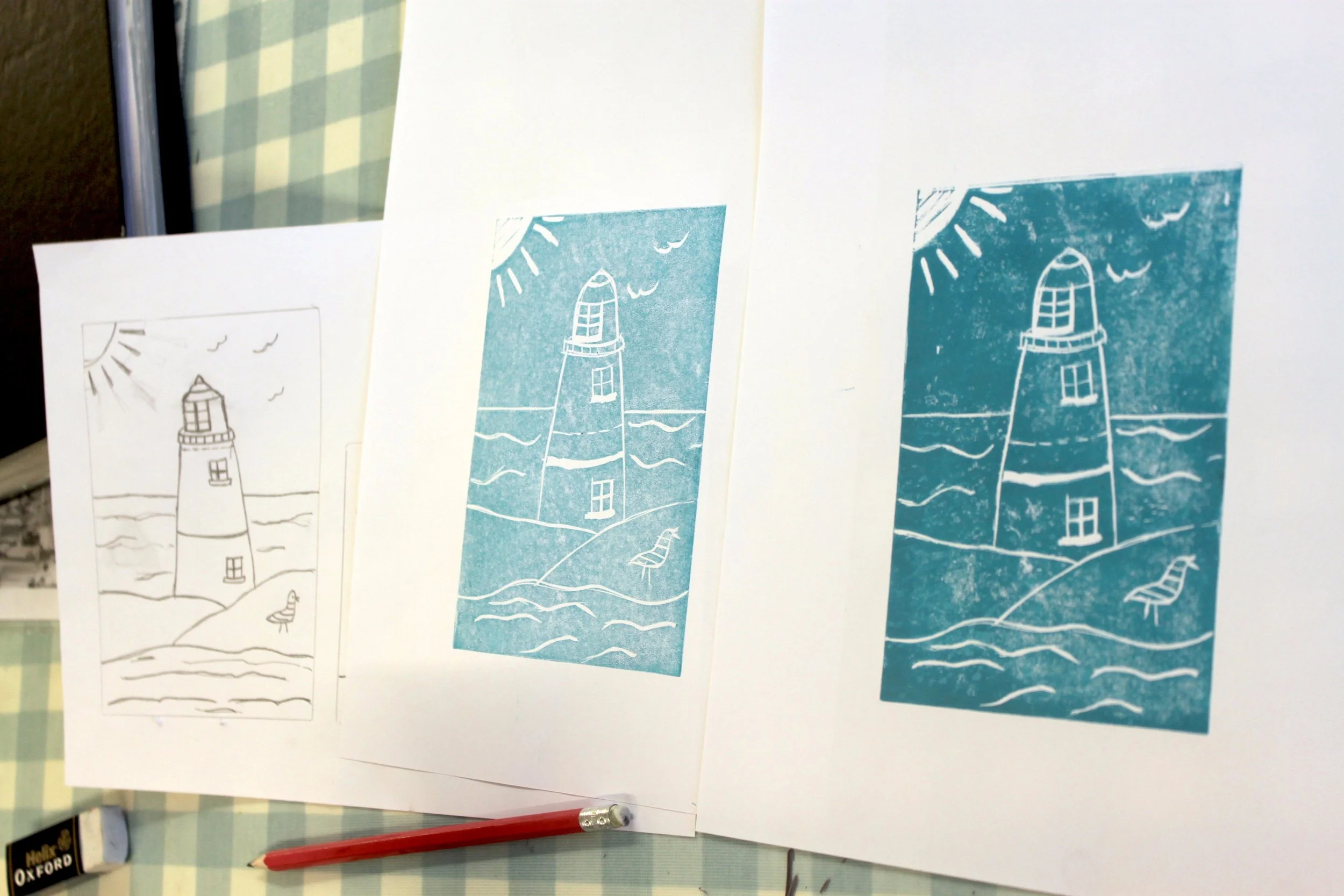 Lino Printed Cards at Crafting Live