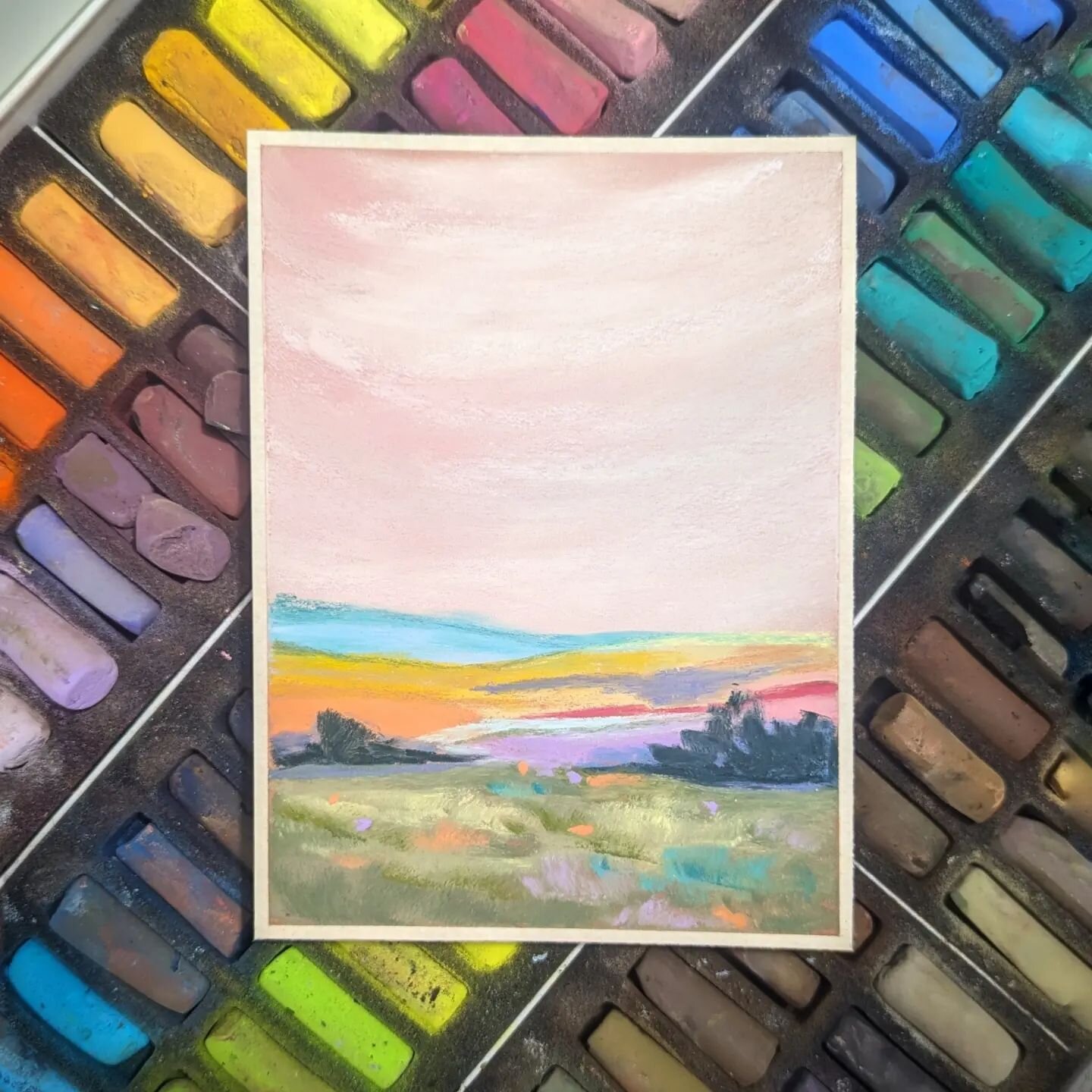 I'm having fun playing with the brighter side of my palette!!
.
I'm noticing the more I heal the lighter and brighter colors are coming through in my art work. I'm excited and curious to see how my work continues to evolve. 
.
Soft pastels on sanded 