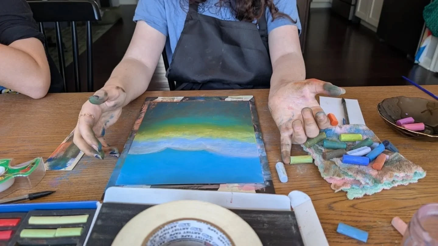 It has been pure joy watching my students grow over the past 7 weeks of soft pastel classes. 🎨 From the first hesitant strokes to bold, expressive paintings, each child has discovered their own unique voice and style. Next week, we&rsquo;re bringing