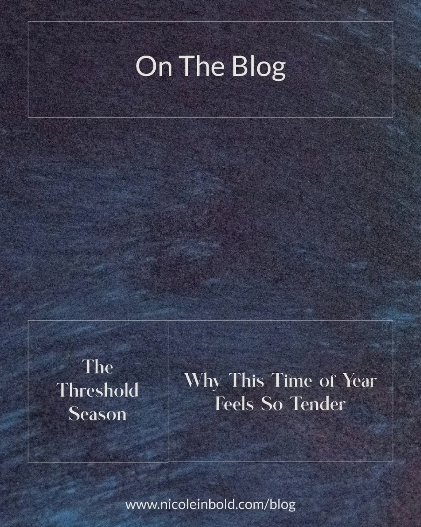 This time of year always feels like a doorway to me. Not quite where I was. Not yet where I&rsquo;m going. Just&hellip; here.
.
I wrote about thresholds earlier this month, about how hard and soft they are, how much we want to rush through them, and 