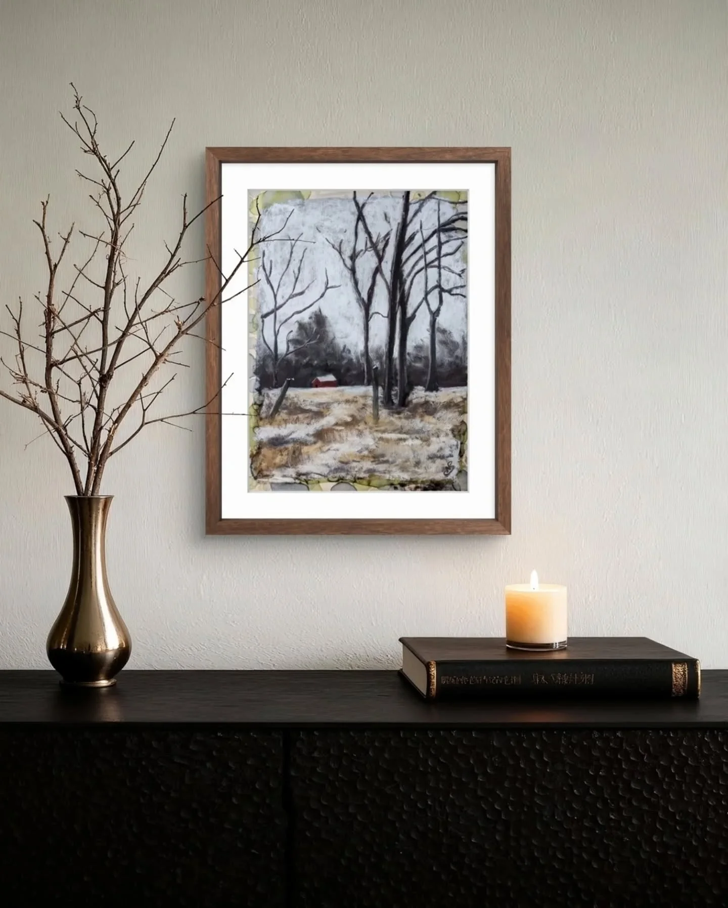 Some paintings are loud. This one whispers.
.
A Dusting came from watching the world slow under a layer of snow, that moment when everything feels held instead of hurried. I made this during a season when I needed proof that quiet could still feel su