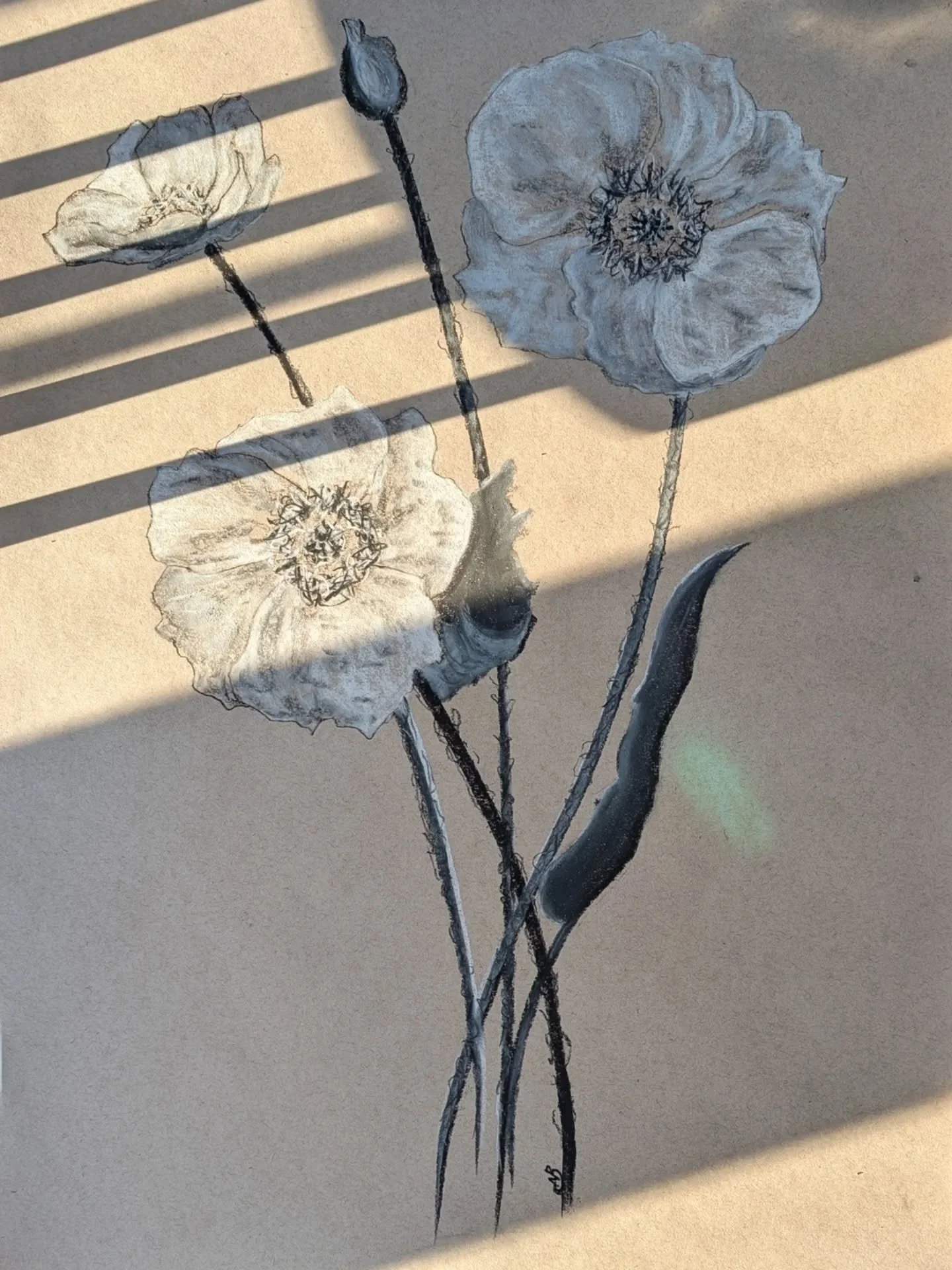 New month, new subject.
.
Poppies have been stealing my attention lately. Not all at once, just one brave bloom at a time.
.
This painting is a reminder that growth does not rush. It arrives when it is ready. You do not have to open everything at onc