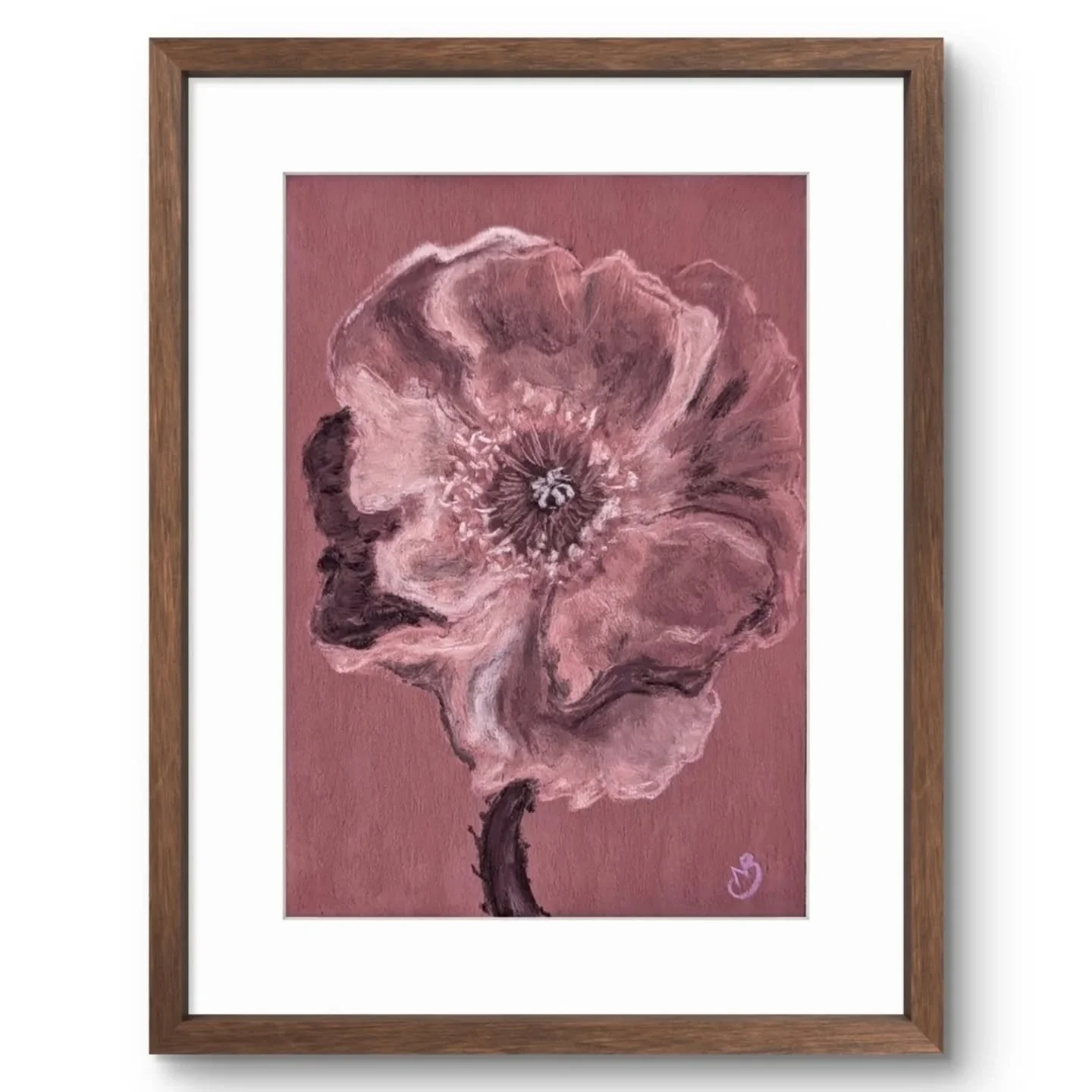 Pink does not have to whisper.
.
I started this one thinking it would feel delicate. Instead, it settled into something steady. Grounded. Assured in its color.
.
Pink Poppy
5x7 original
.
These small originals have been teaching me something this mon