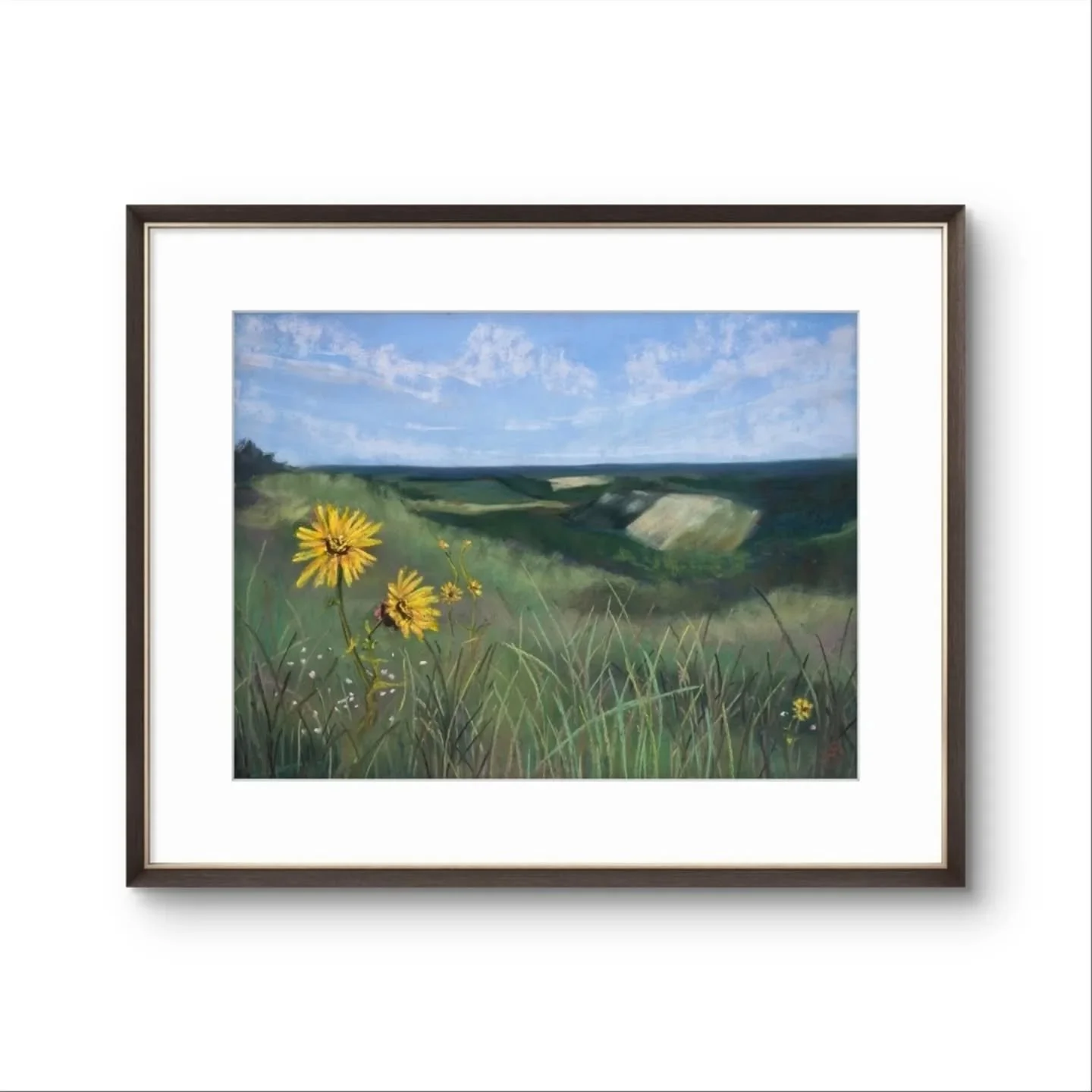 I painted this piece in the middle of a season where I was asking myself some big questions. About what I wanted. About how much I was allowed to want it. The Konza Prairie has a way of making those questions feel answerable. Wide open sky. Wind thro