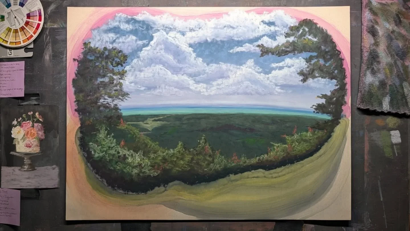 My daughter named this one "Sugar Loaf Portal" because that is what the overlook felt like when we were up there. A threshold. Like if you stood still long enough and looked out long enough, you would come back changed.
.
I tried to put tha