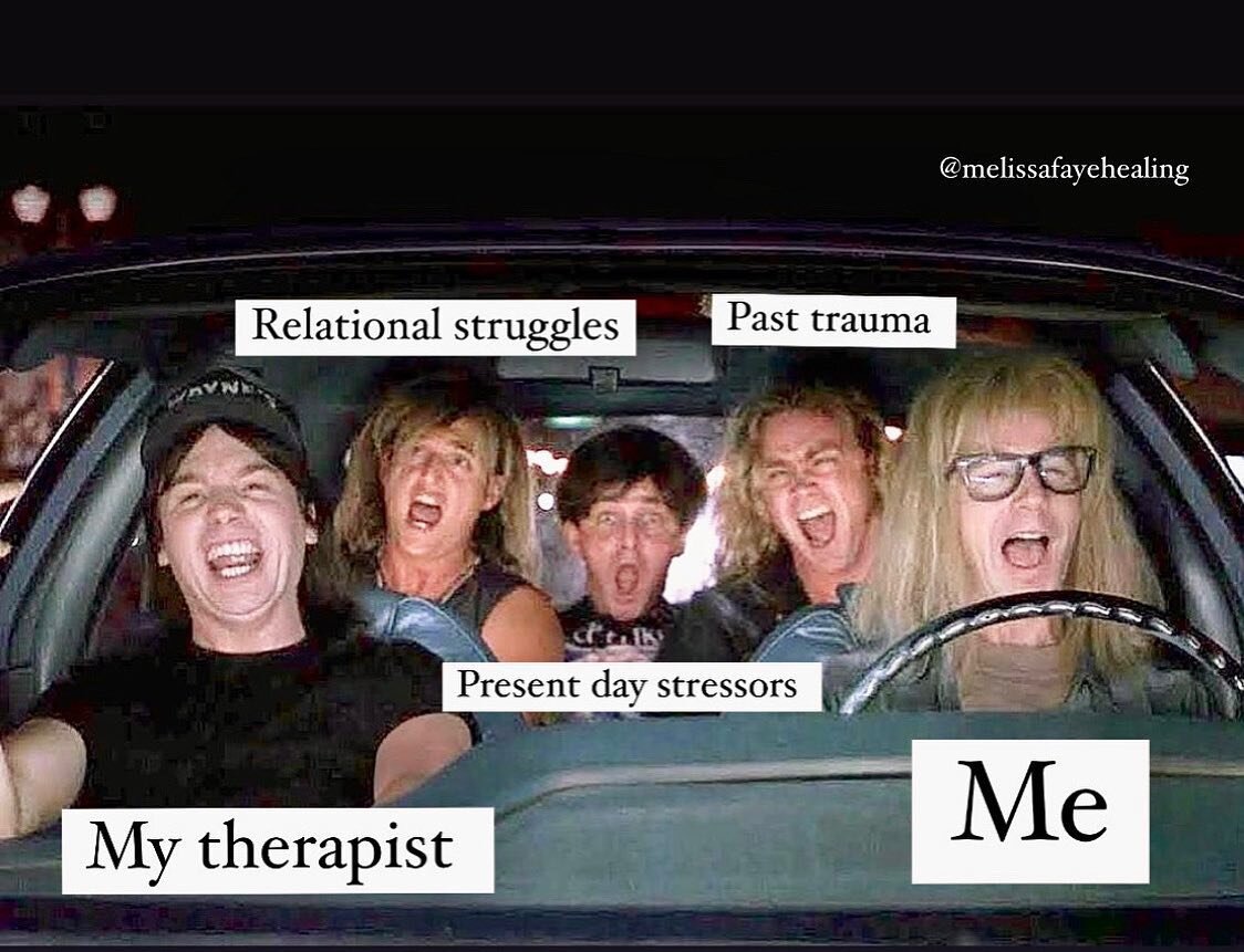 Buckle up, Patricia! We&rsquo;re going healing!!! 🤪

But for real, we got you. I tend to think of the therapeutic relationship and process as a collaborative one&mdash; where the client is in the driver seat and the therapist is more than just a pas