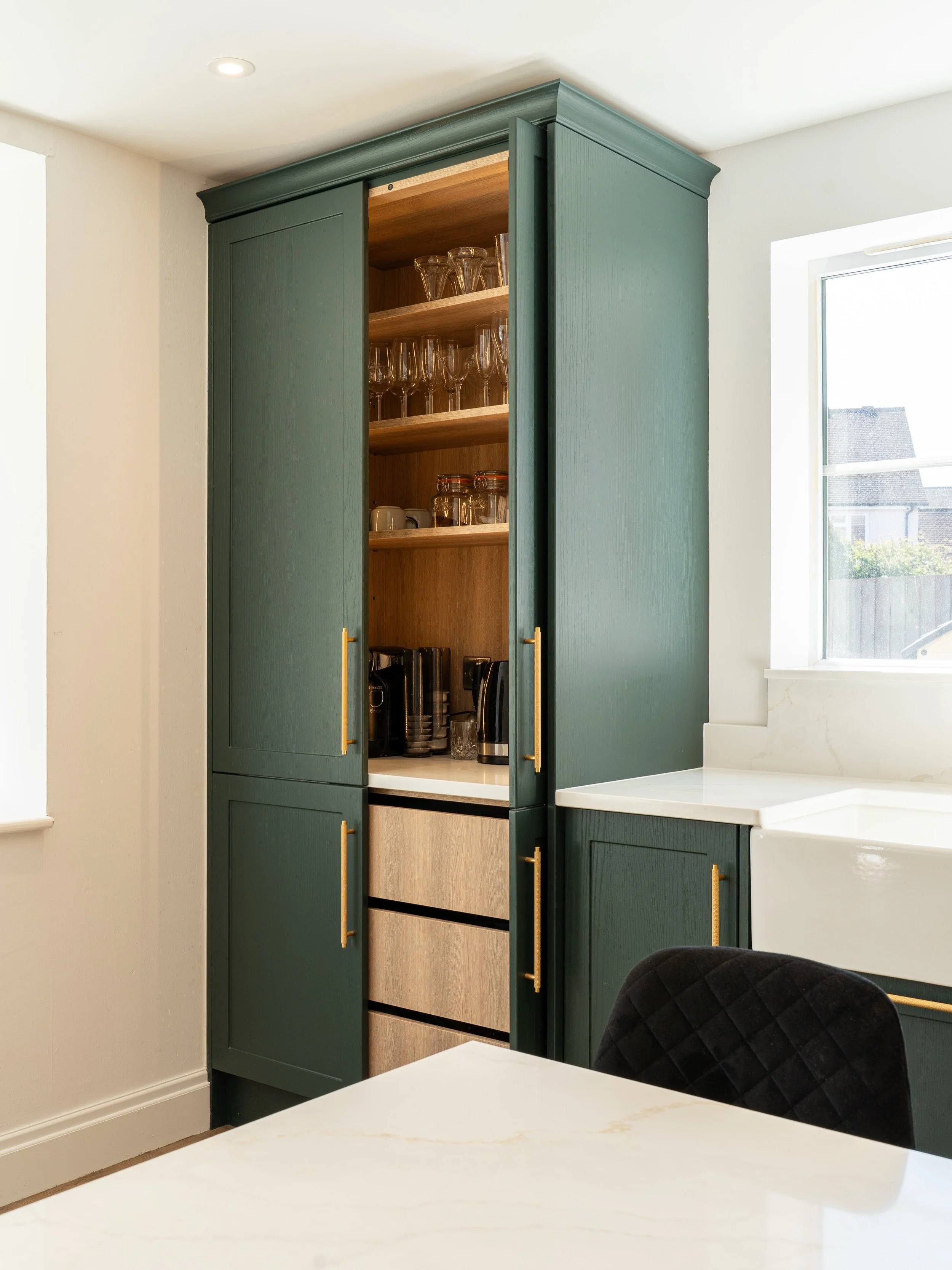 The kind of kitchen that rewards a closer look. 

Shot for @hofhdesigns &mdash; a space where every decision, from the brassware to the grain direction, was made with intent.
 
Booking architectural and interior shoots across Essex, Suffolk &amp; Lon