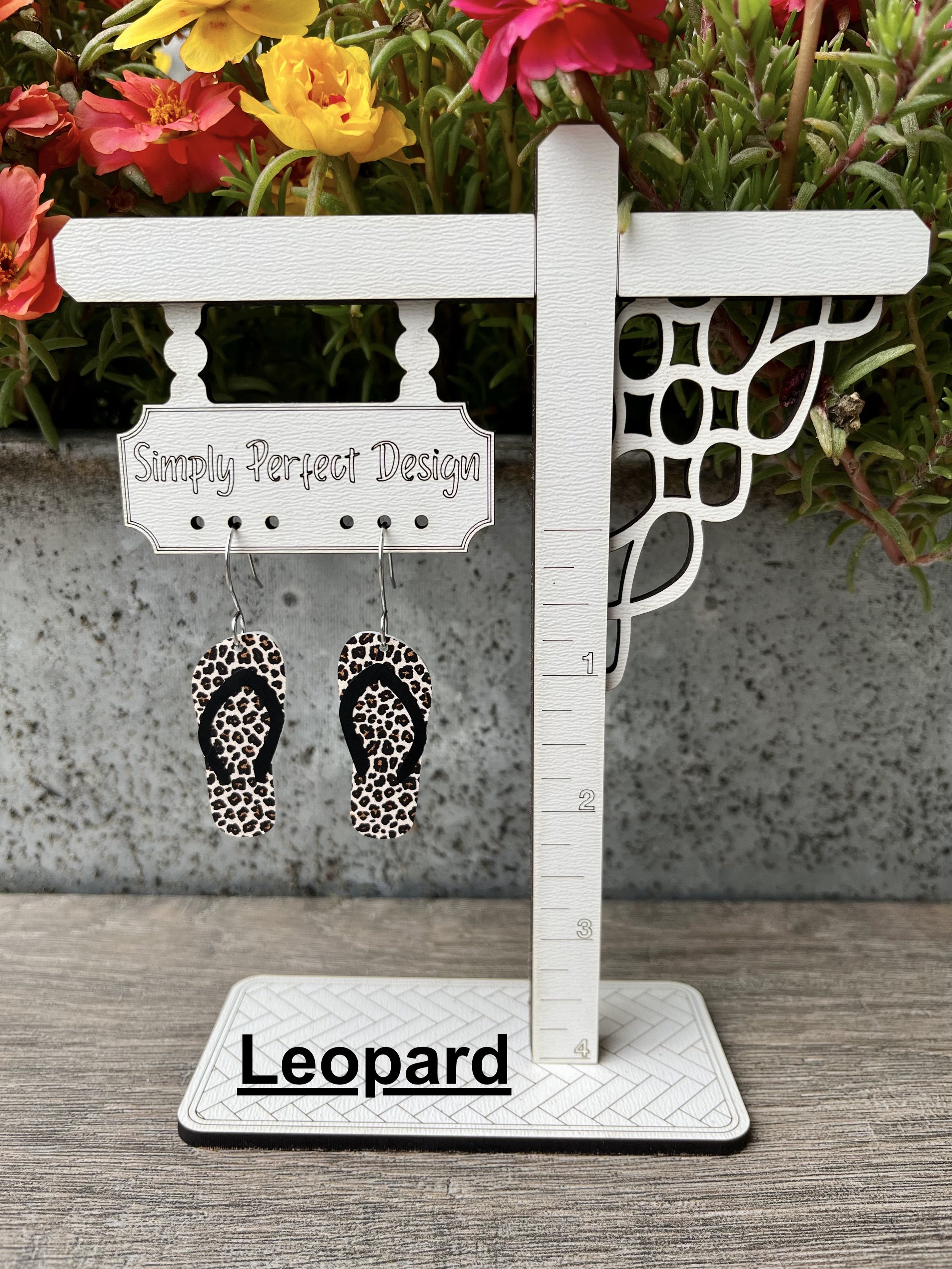 Leopard Print Flip flop earrings