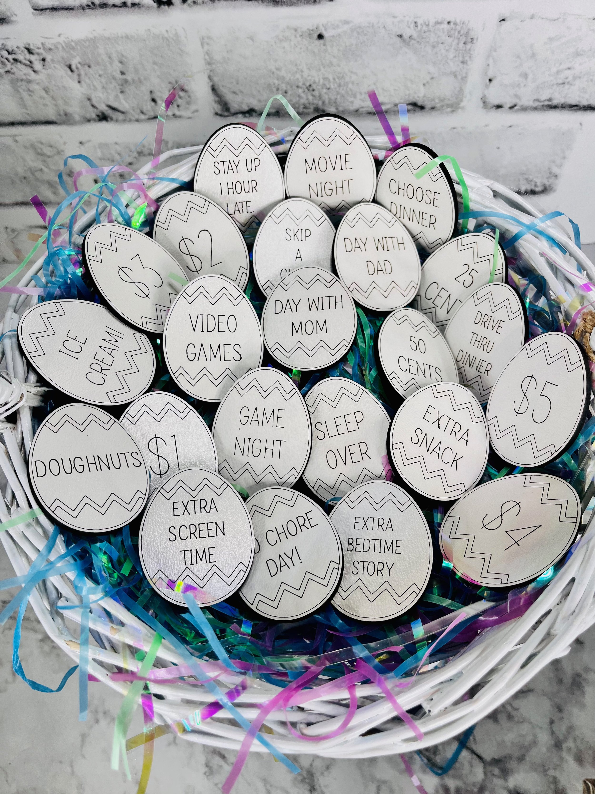 Easter Egg Reward Tokens - Kids Chore Tokens - Good Behavior Tokens - Easter Basket Tokens - Reward Jar Tokens - Easter Tokens