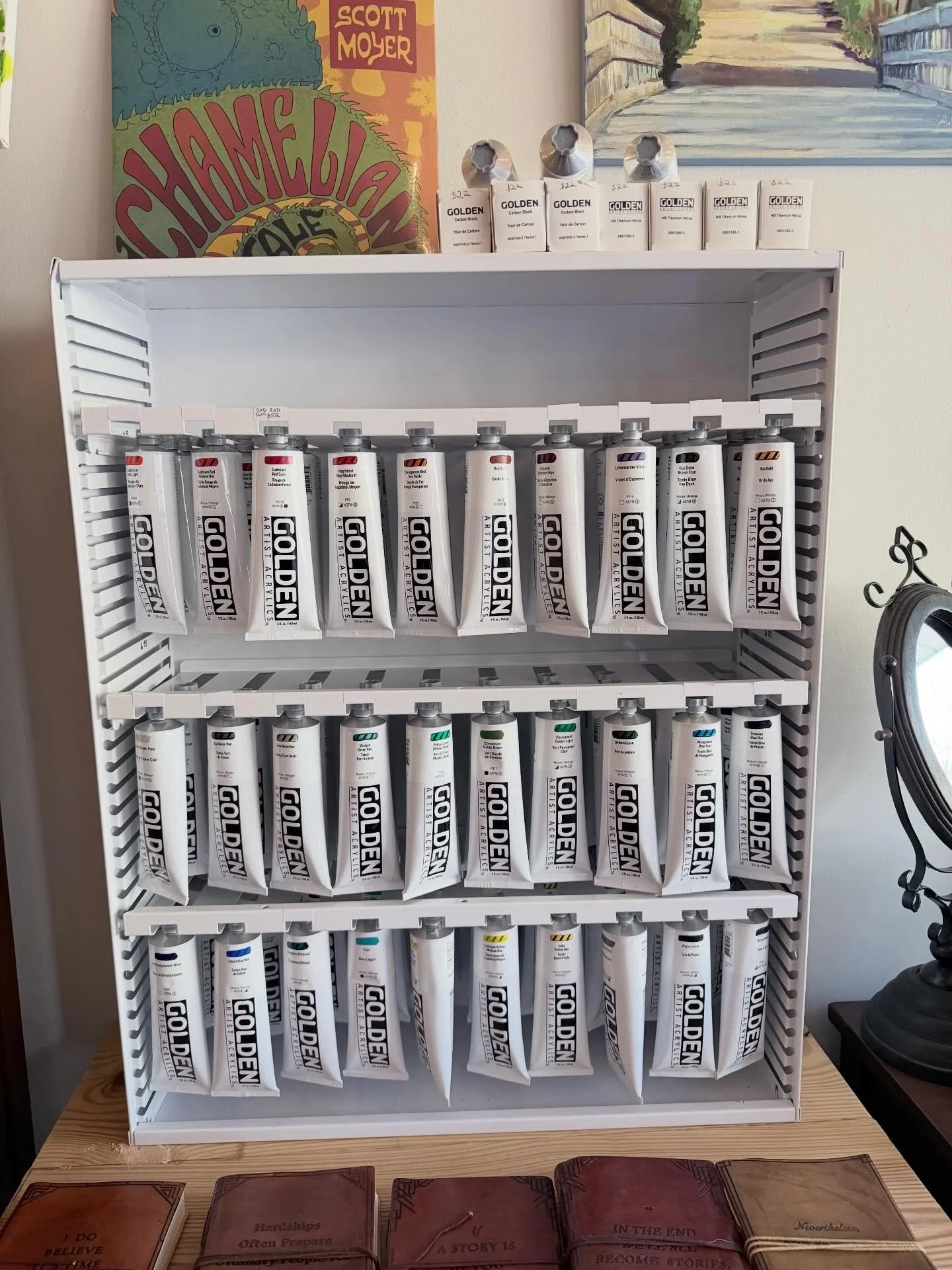 We have Golden Paints, artist sets, canvases, and more for sale at The Nook next to the bar! Check it out!
#artsupplyfernandina #fernandinabeachcrafts #paintsupply #floridaartists #smallbusinessflorida