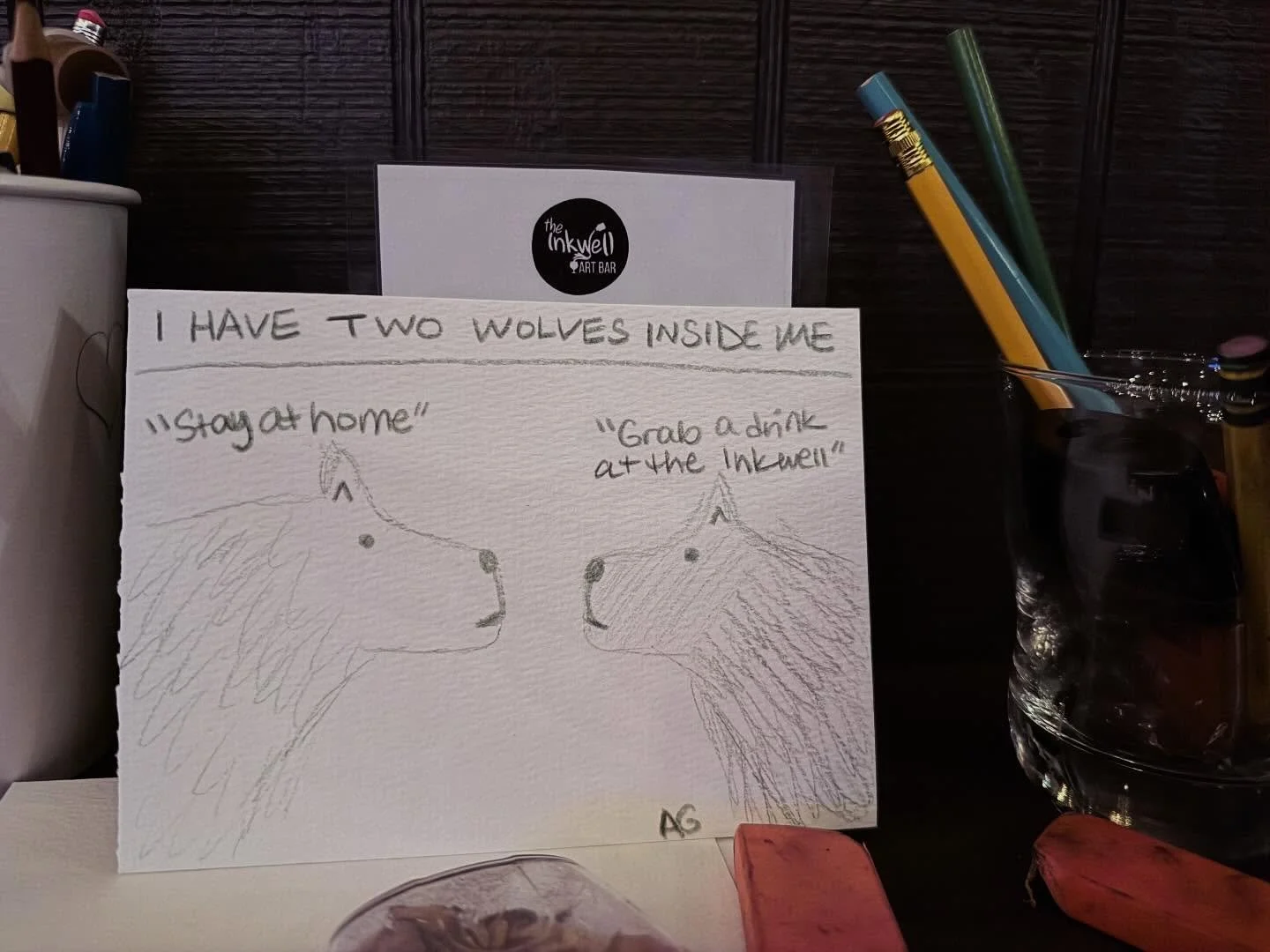 Feed your wolf, come see us! #theinkwell #theinkwellamelia #artbar #fernandinabar #floridabar