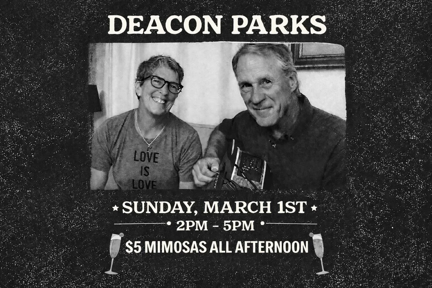 Wrap up your weekend at The Inkwell Art Bar with an afternoon of live, laid-back music featuring Deacon Parks. There&rsquo;s no better way to start a Sunday than to jam alongside Honey and David in our neighborhood creative hideout.

Join us Sunday, 