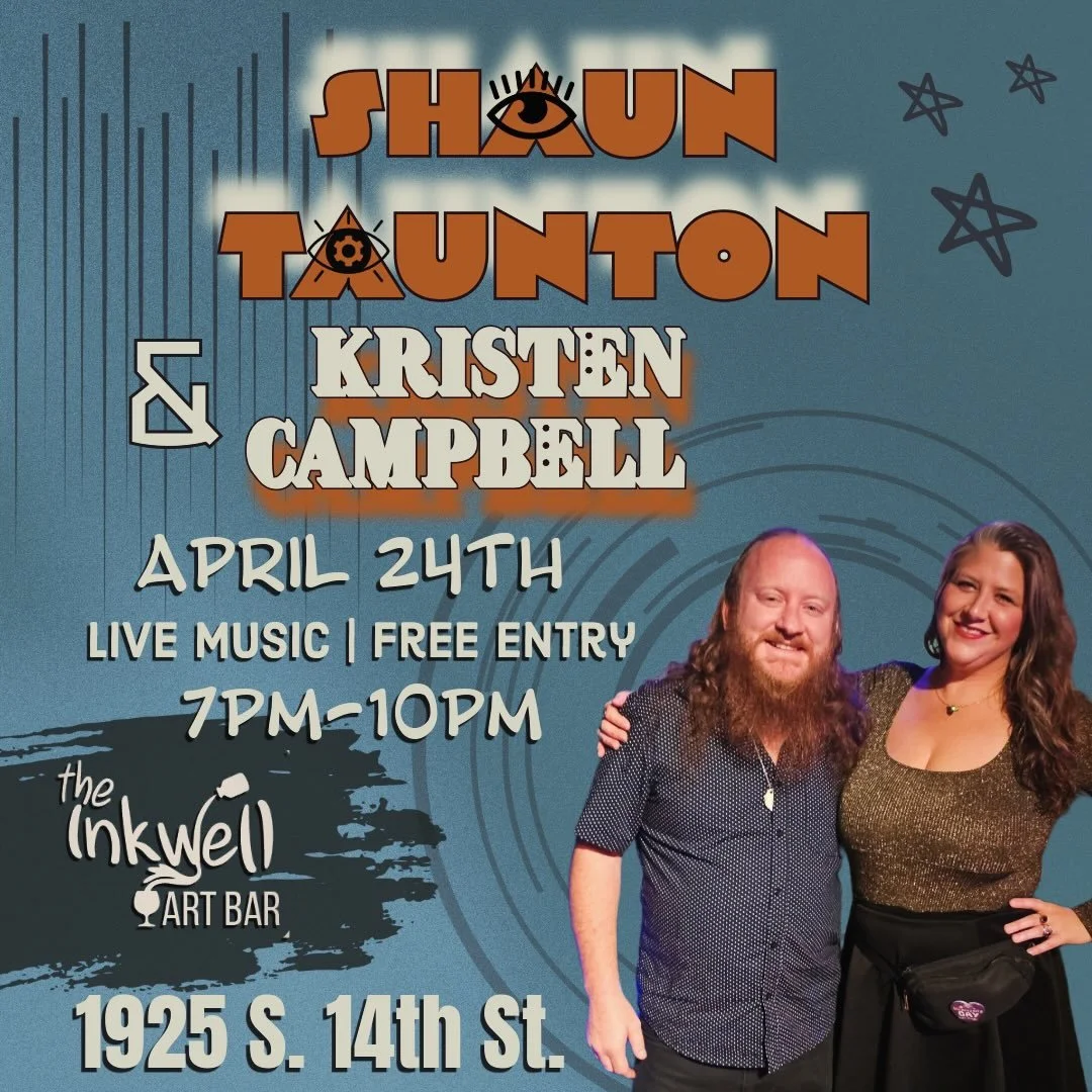 Friday April 24th | 7pm-8pm

Join us for the talented and fun duo of Shaun Taunton &amp; Kristen Campbell.

Free Entry | Live Music
Free Parking | All Ages
The Inkwell Art Bar
1925 S. 14th St. #4, Fernandina Beach, FL 32034.

#inkwellartbar #inkwella