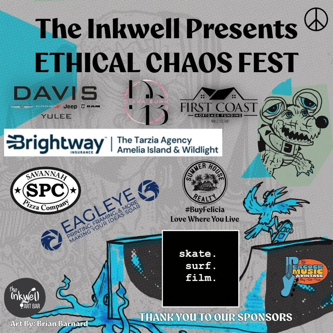 Ethical Chaos Fest Sponsors - We Thank &amp; Appreciate You! You&rsquo;ve helped this amazing weekend, supporting #diyculture, Friends of Fernandina Skate Park, &amp; #localmusic, be possible! 

The Tarzia Agency, Brightway Insurance
Diana Bunn, Firs