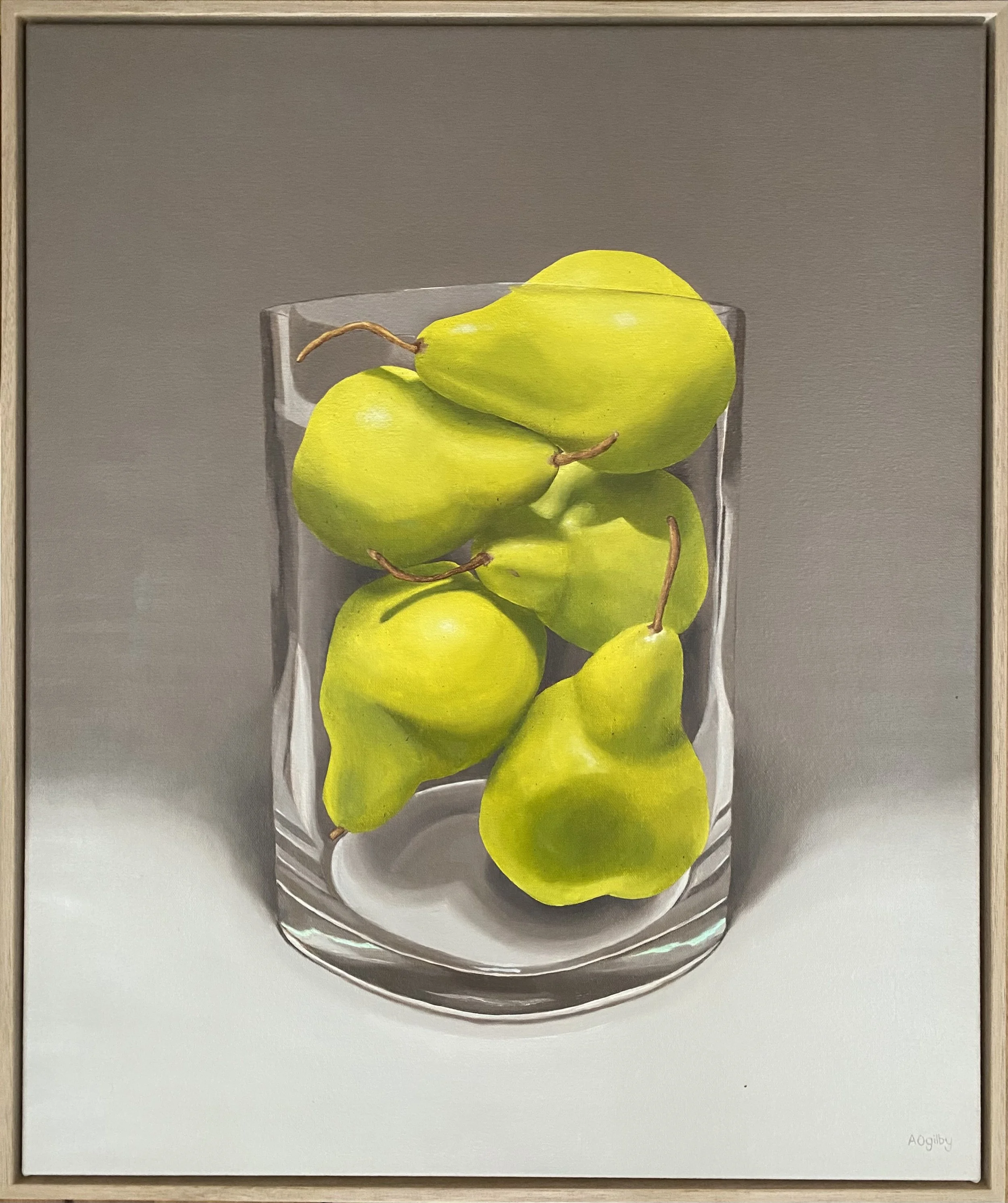Tumbling Pears_AOgilby2025_62x52cm_Oil on canvas_Oak frame_$1650.jpeg