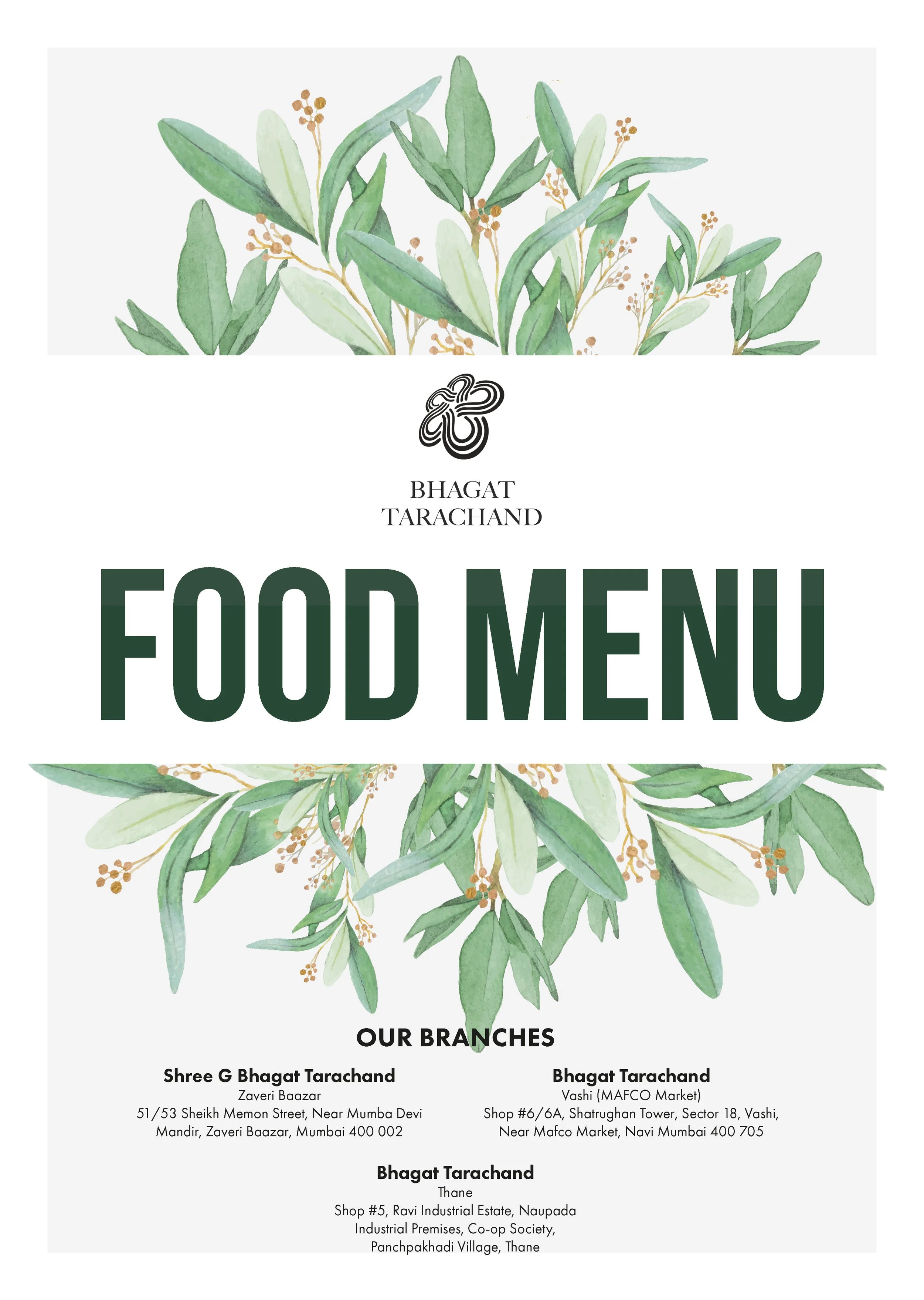 Bhagat Tarachand Menu