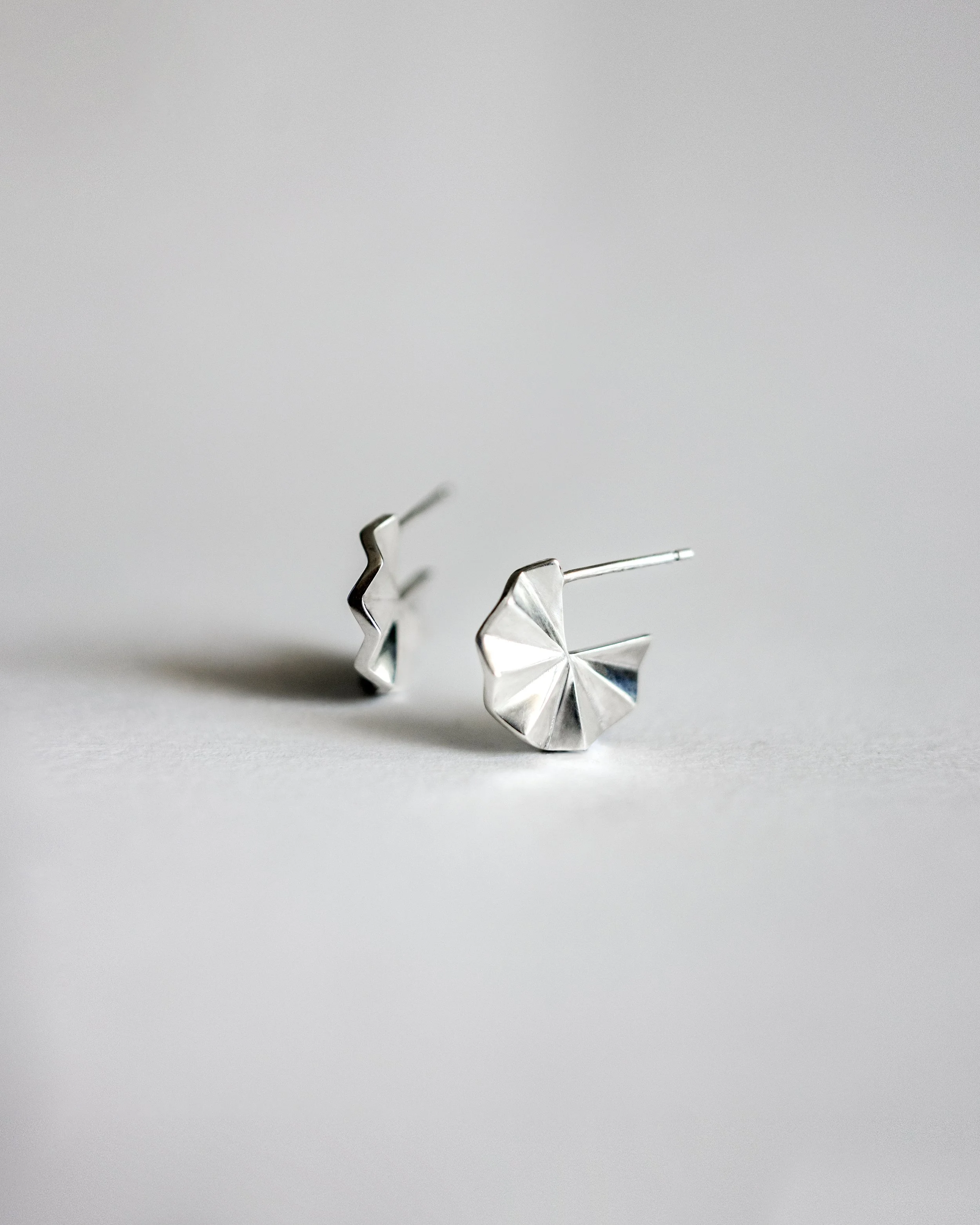 sterling silver fan earrings