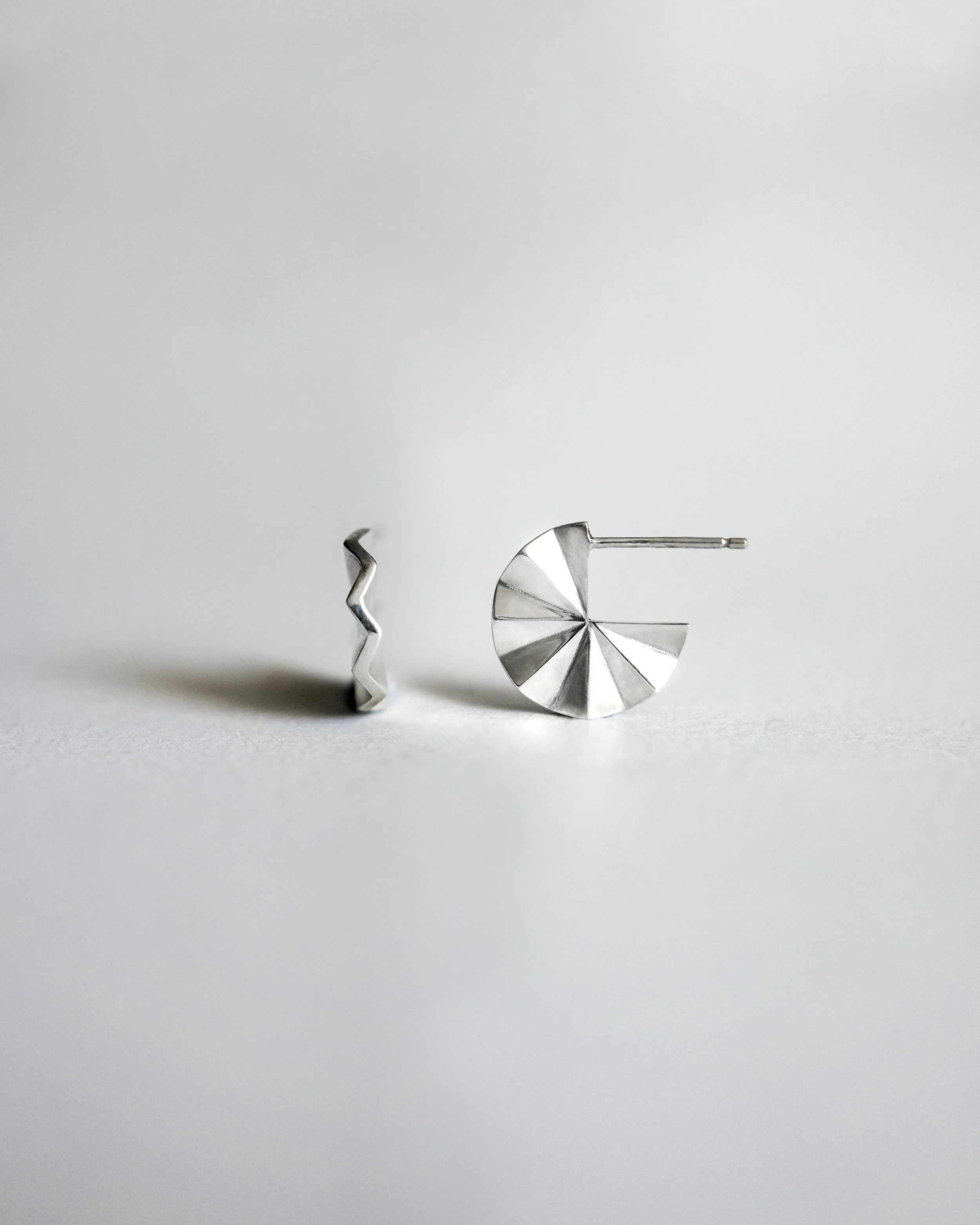 sterling silver fan earrings