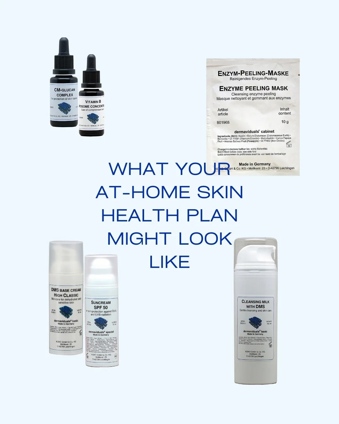 An example Skin Health Plan based on my own journey from dull and tired skin to bright and plump

Cleansing Milk with DMS - I typically use this in the only evening to take off the day. Incredibly gentle and effective at cleansing without stripping.
