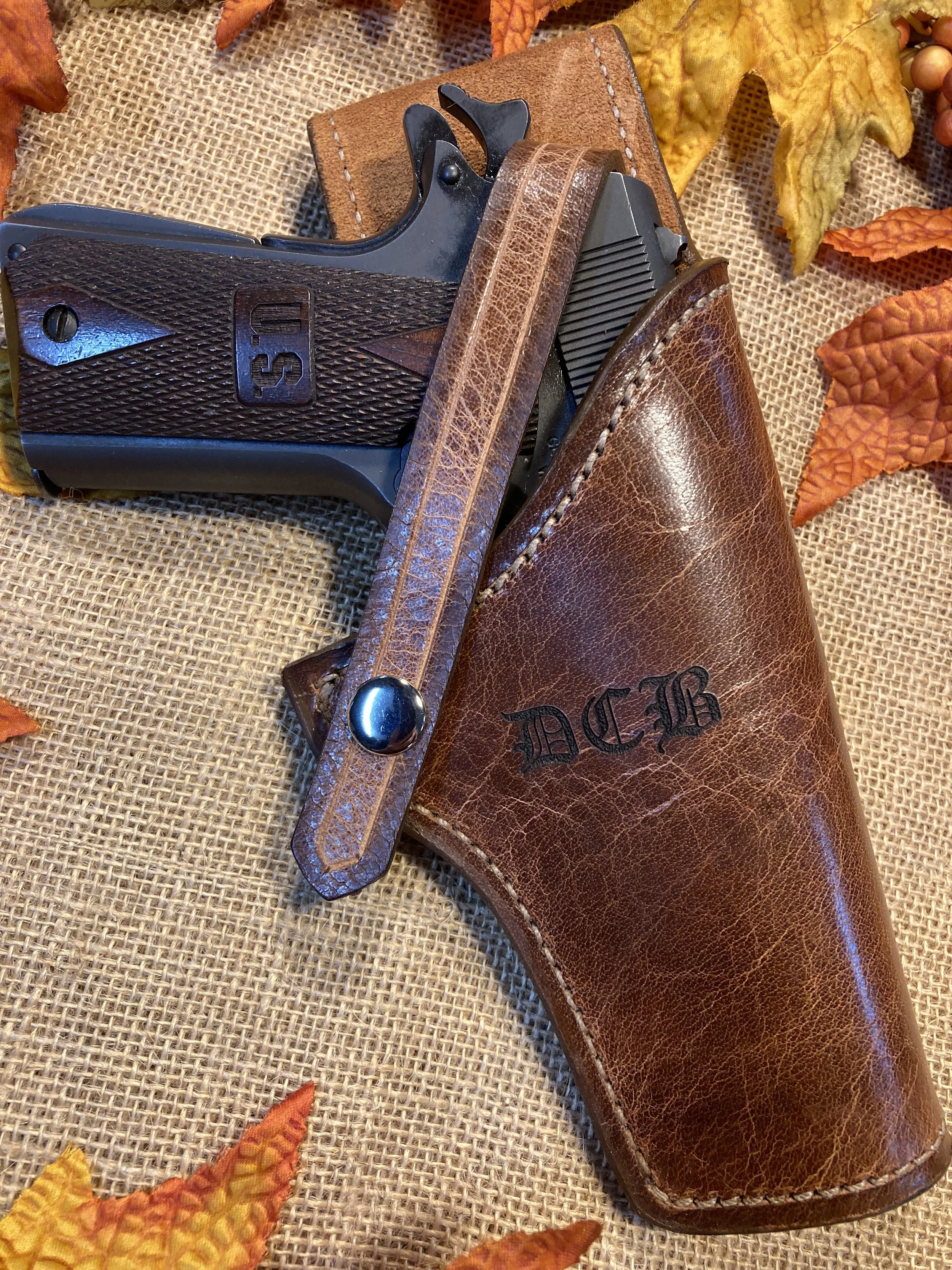 1911 Water Buffalo holster with initials
