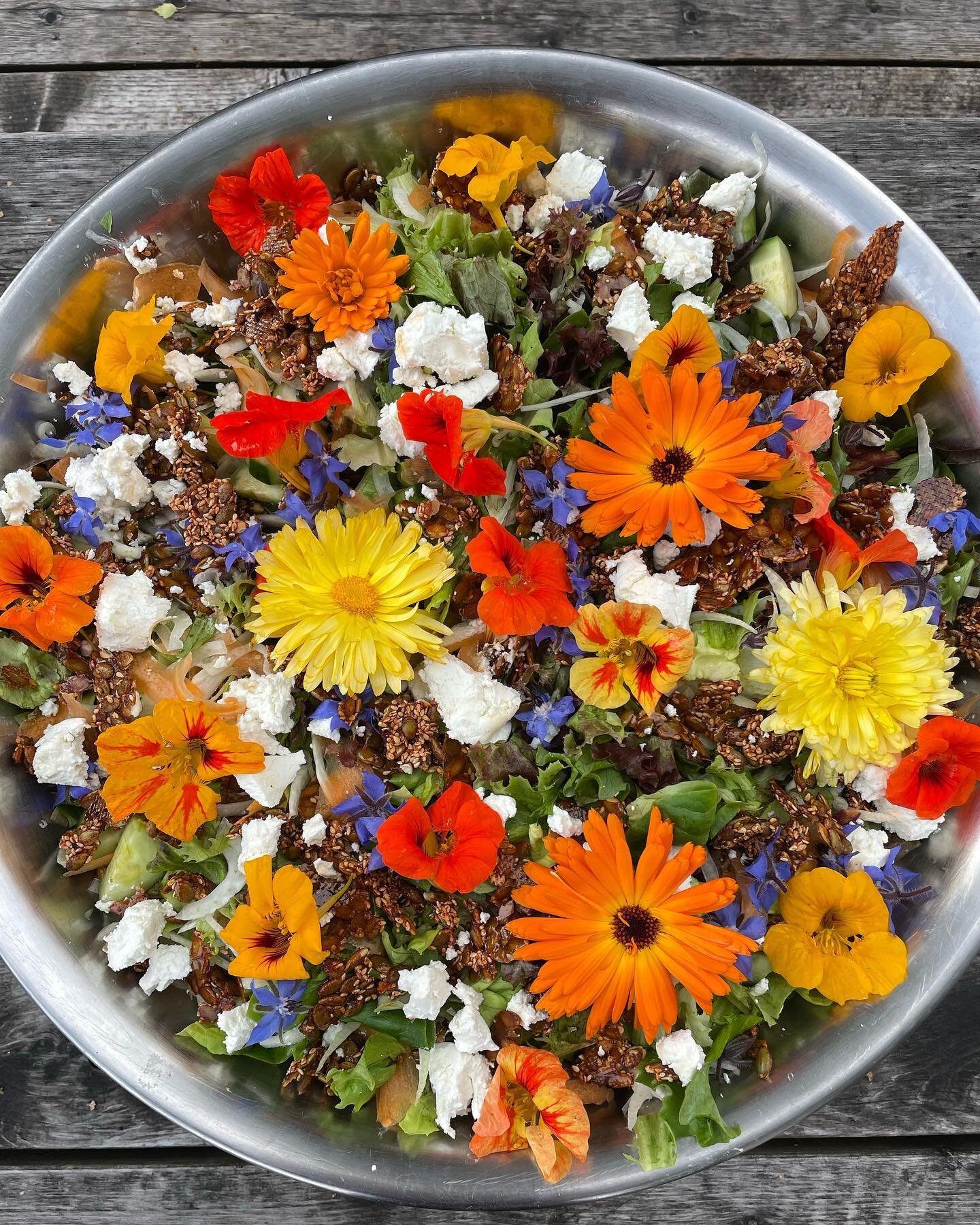 Bet you&rsquo;ve never seen a salad quite like this! Available at K St. Market right now, mixed greens, cucumber, baby carrots, fennel, edible flowers, smoky seed brittle, with house made green goddess dressing. YUM