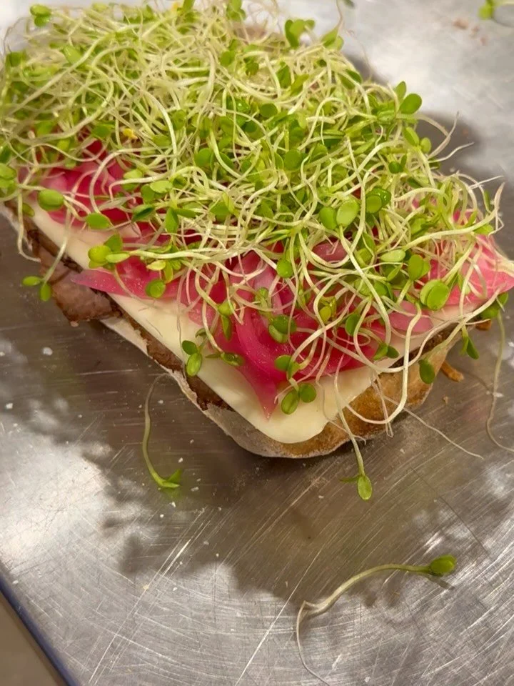 Everything is made right here, from the bread to all the fillings!  Here are two new sandwiches to keep you full: 

🥪Roast Beef on fresh made ciabatta bread, with pickled red onions and beef roasted in house. 

🥪Pickled Beet and Roasted Sweet Potat